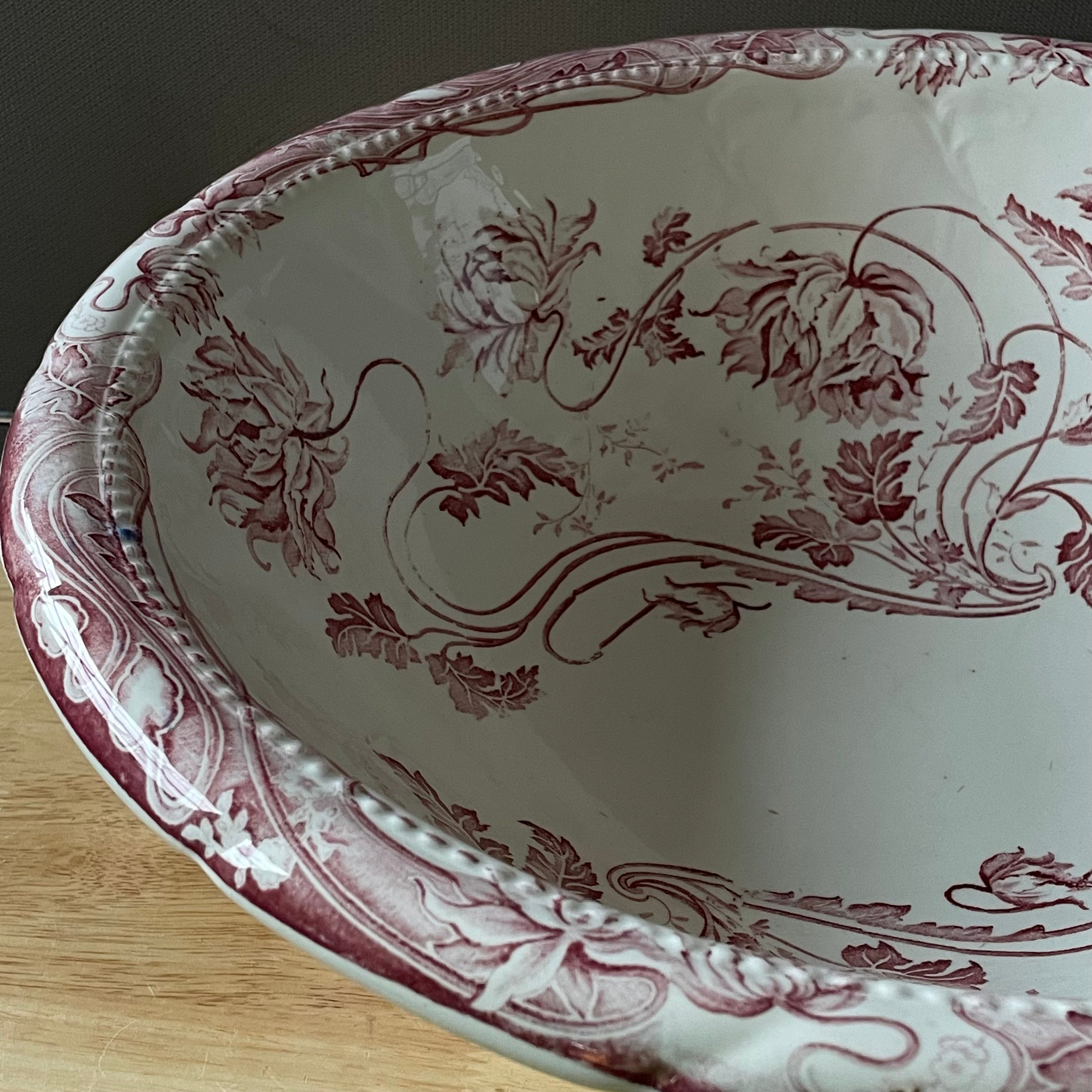 Antique Colonial Pottery "Togo" Ironstone Wash Basin/Large Bowl, 16"x 5"