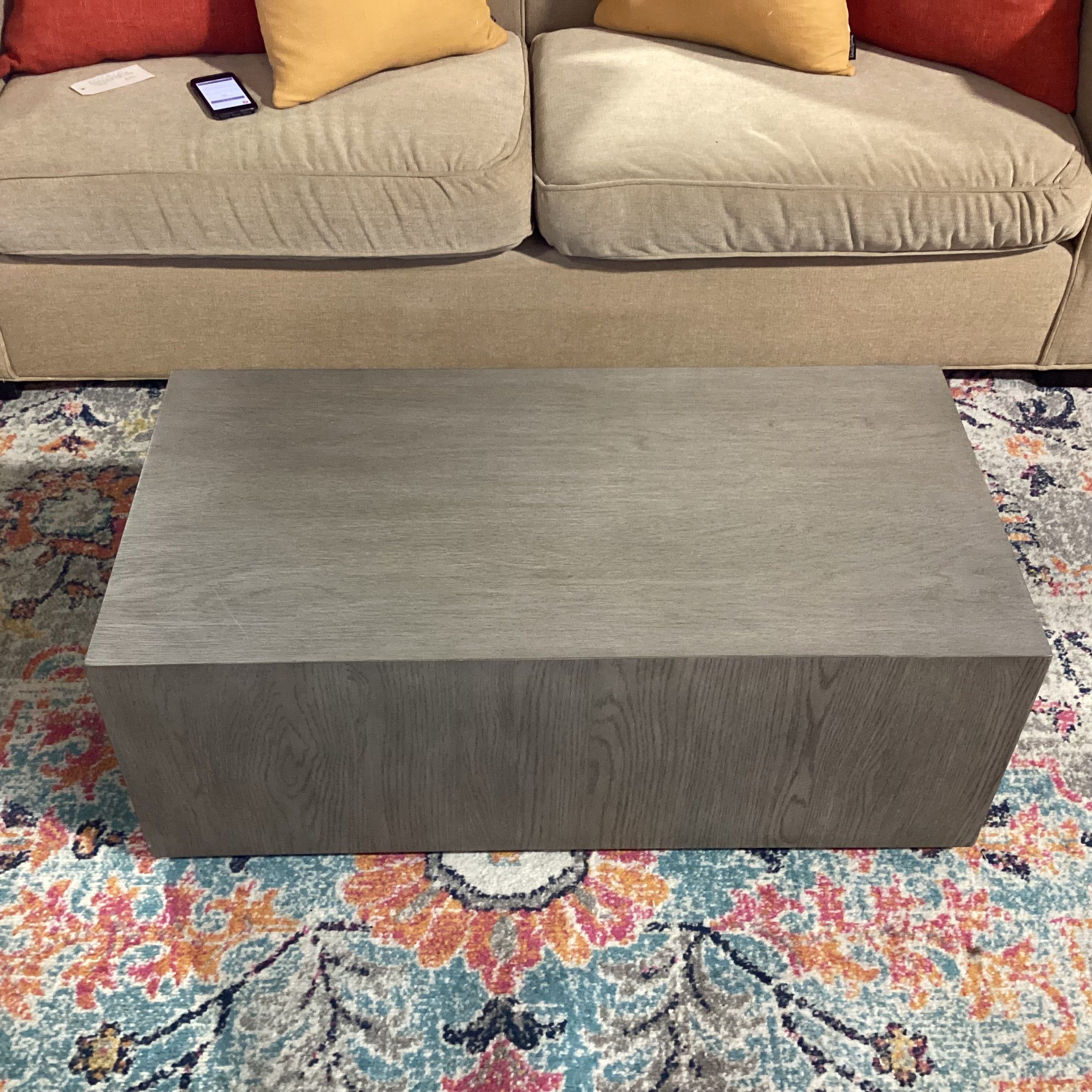Restoration Hardware Grey Washed Oak Coffee Table 39"x 19"x 15"