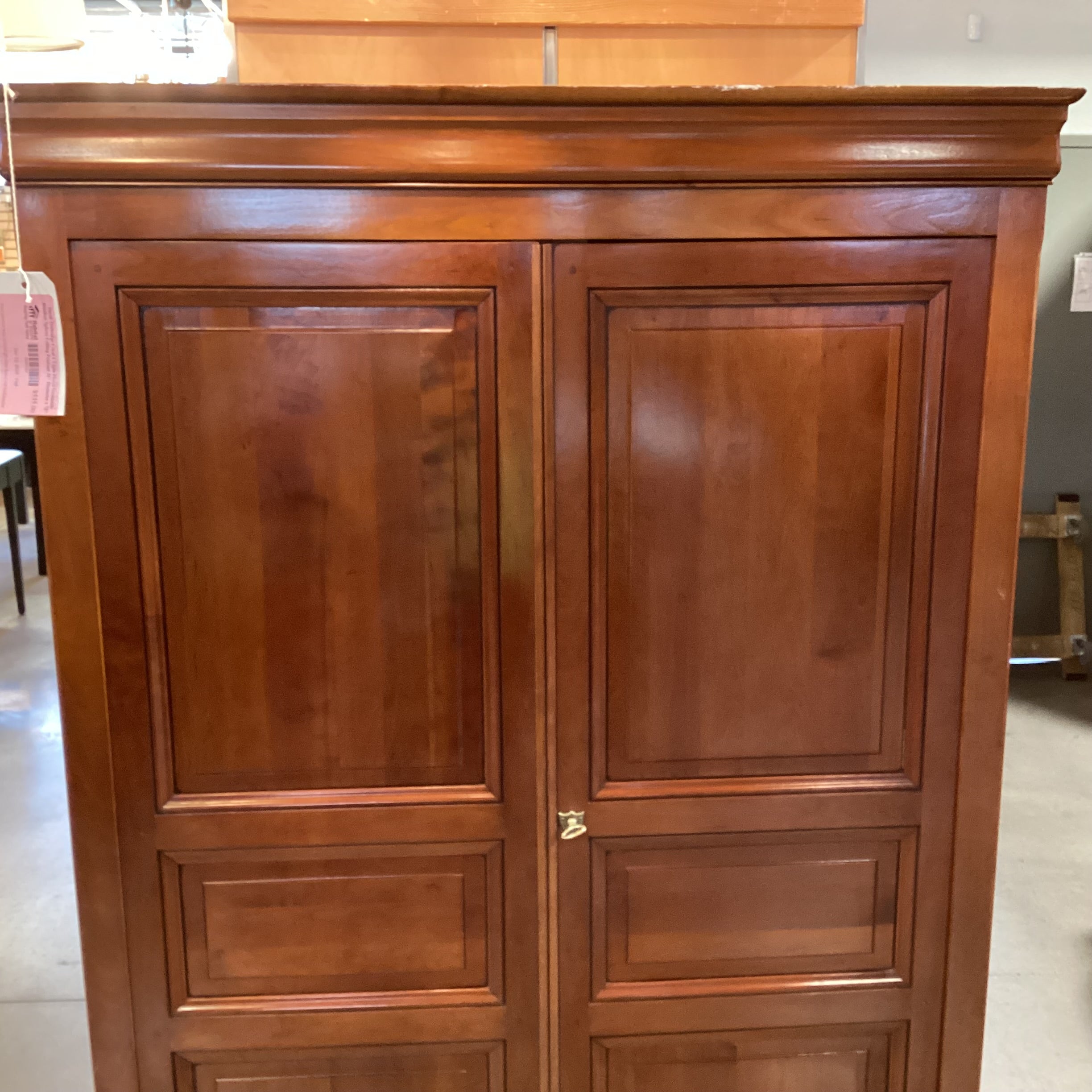 Cherry Panel Detail Made in France 2 Door Wardrobe Armoire 54"x 25"x 78"