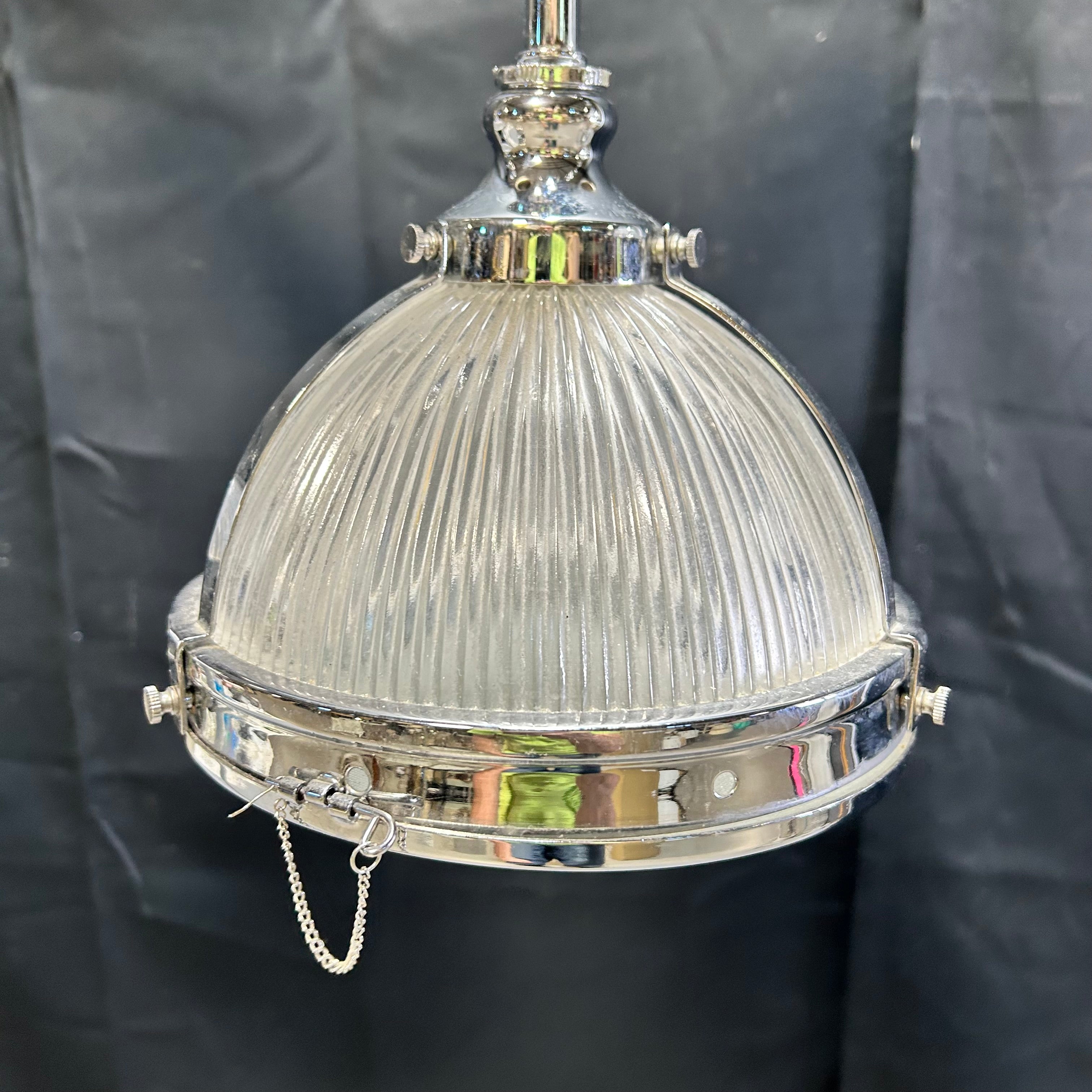 Prismatic 1 Light Nickel Pendant Light 8.5"x 21"