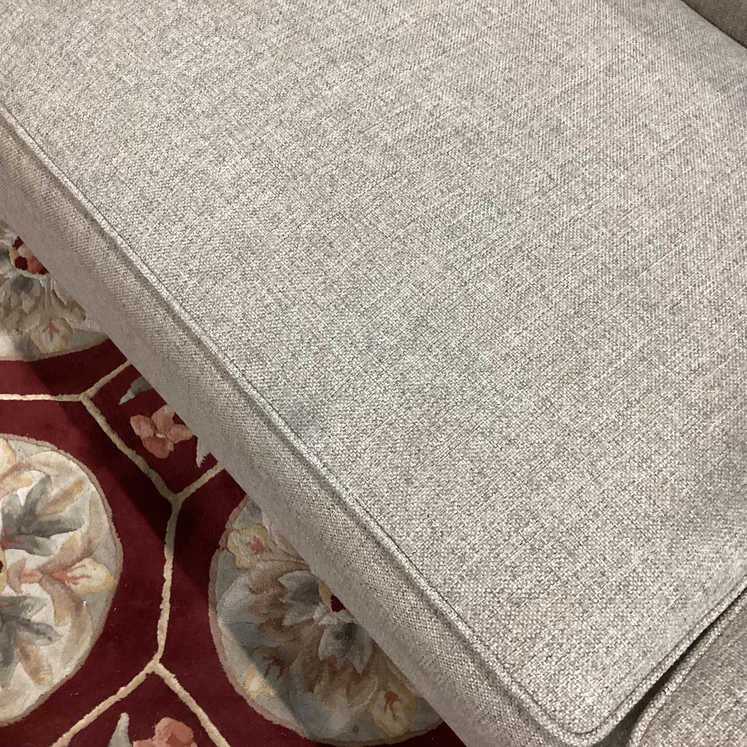 McCreary Modern Room & Board Heathered Beige Grey Woven Modern Track Arm Sofa 82"x 36"x 32"