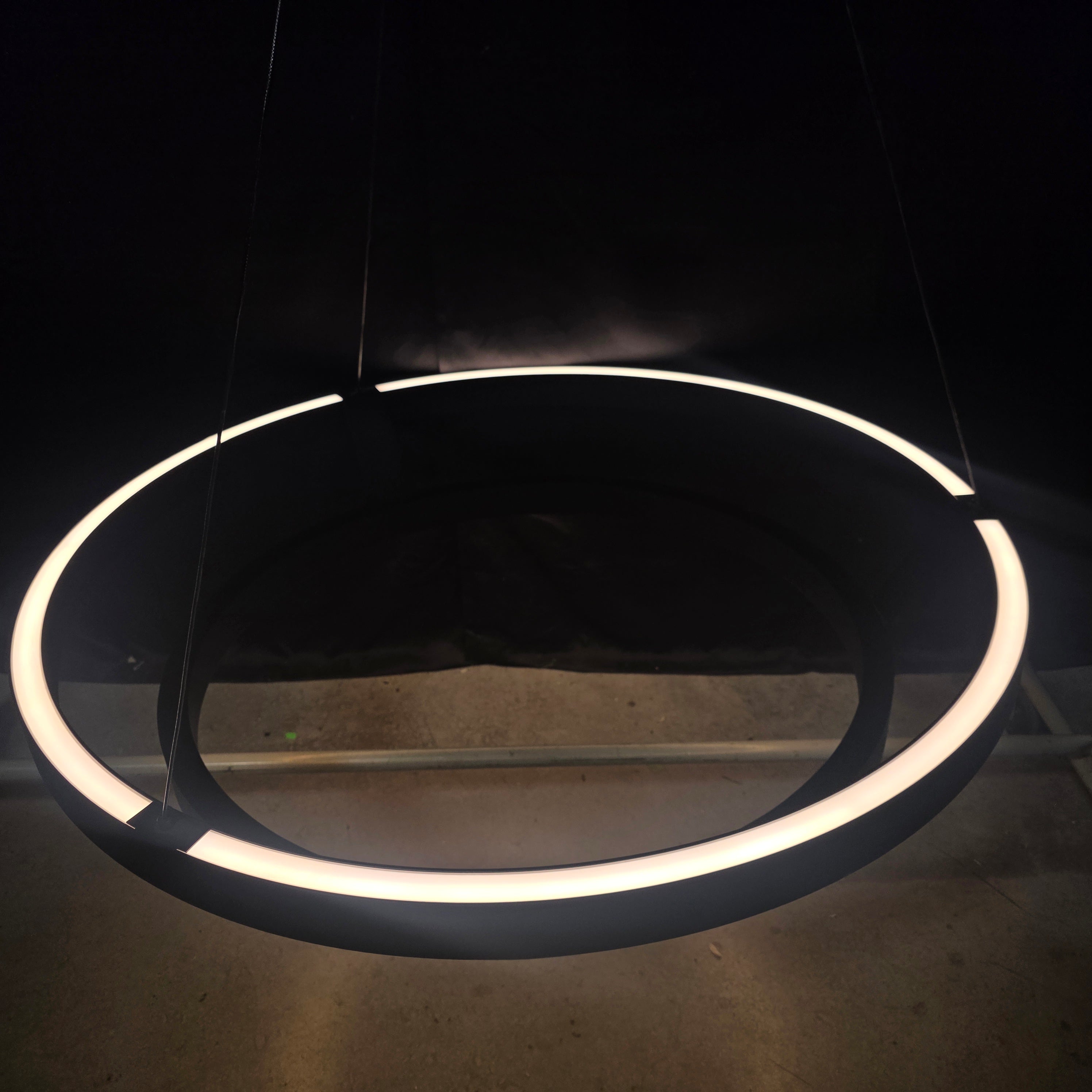 Modern Forms Imperial Black LED Chandelier Lights up on Top and Bottom 42"Dx9"
