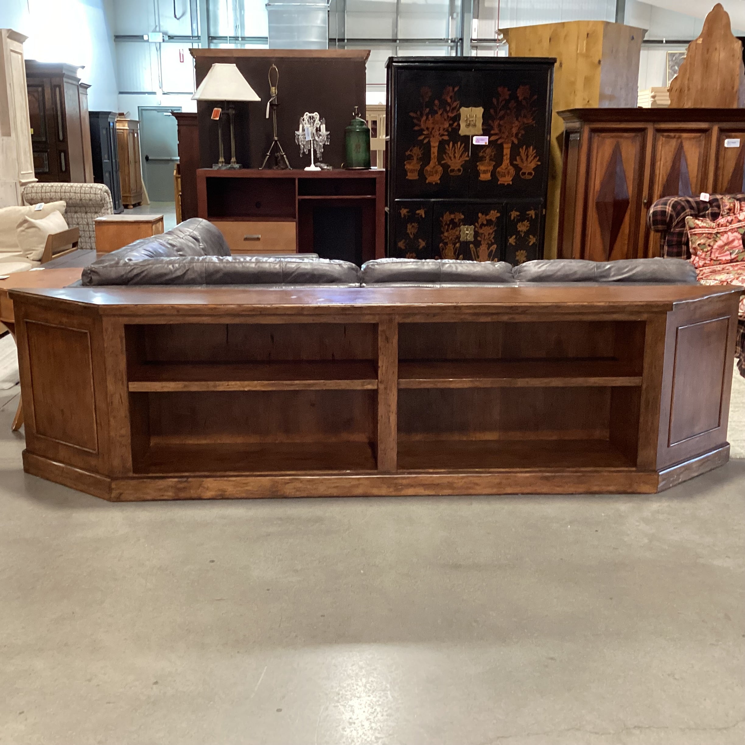 Distressed Finish Solid Wood with Shelves Console Sofa Table 119"x 16"x 30.5"
