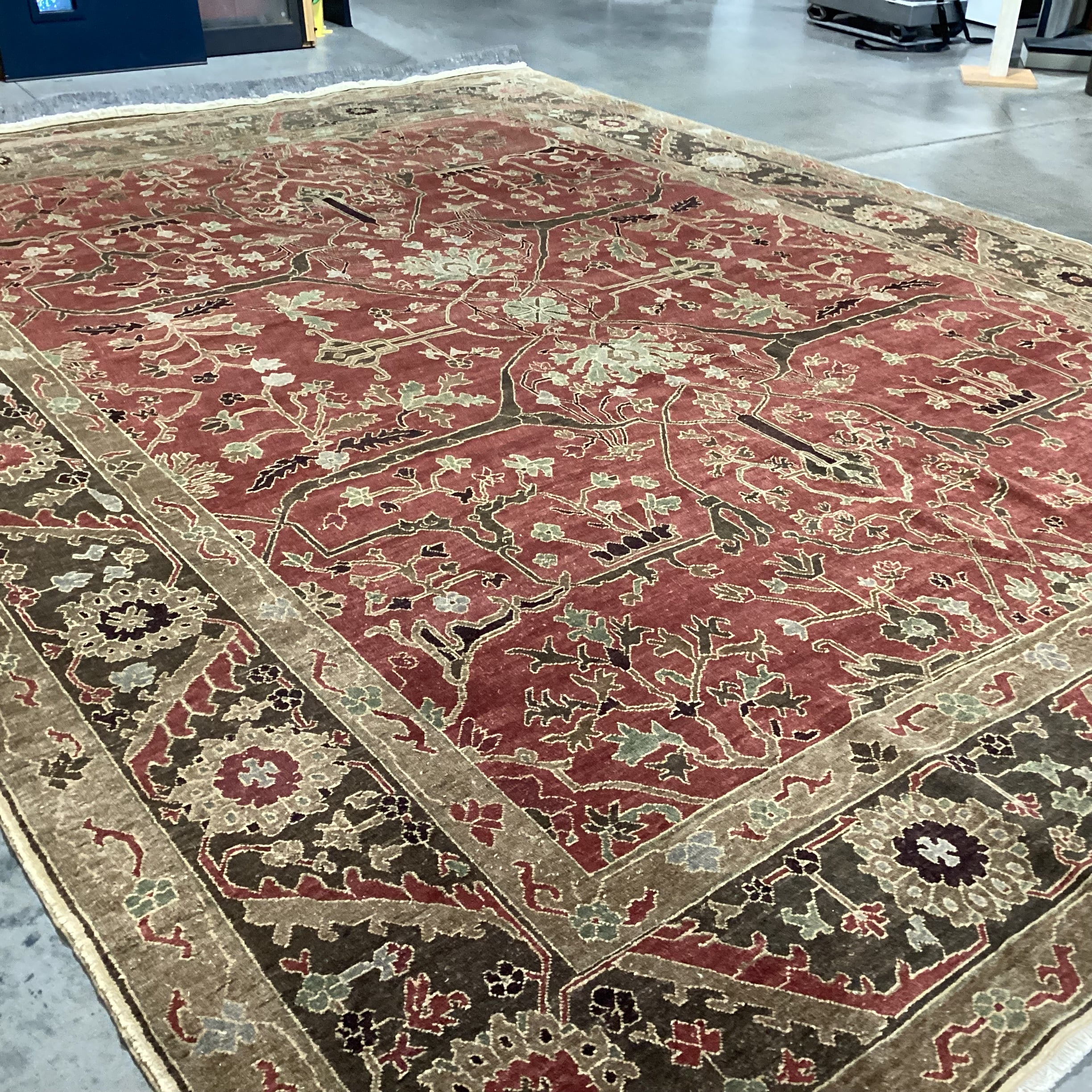 Tufenkian Tibetan Armenian Rust Taupe Brown Hand Woven Wool Rug 12'x 15'8"
