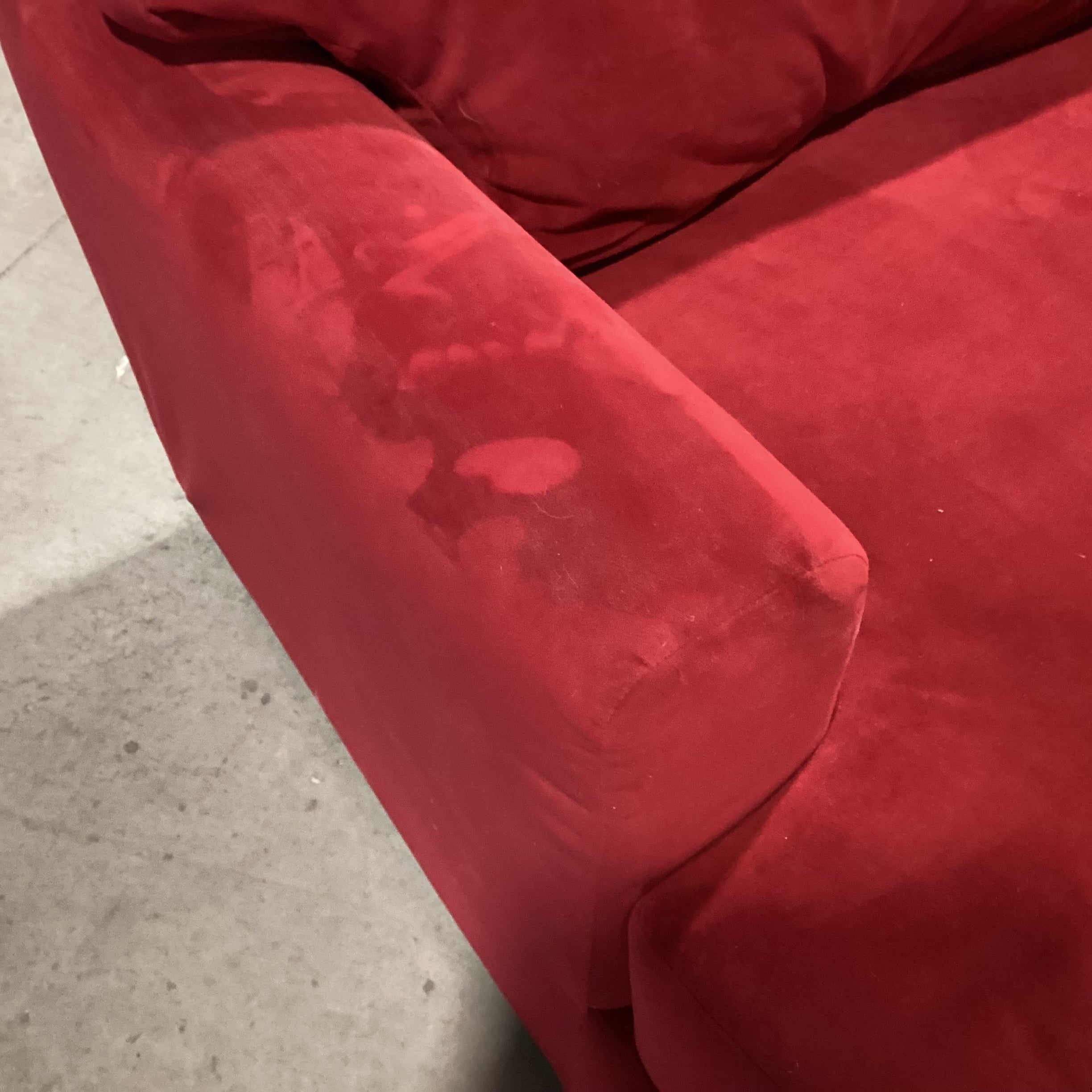Red Plush Velvet Oversized Chair 50"x 43"x 33"