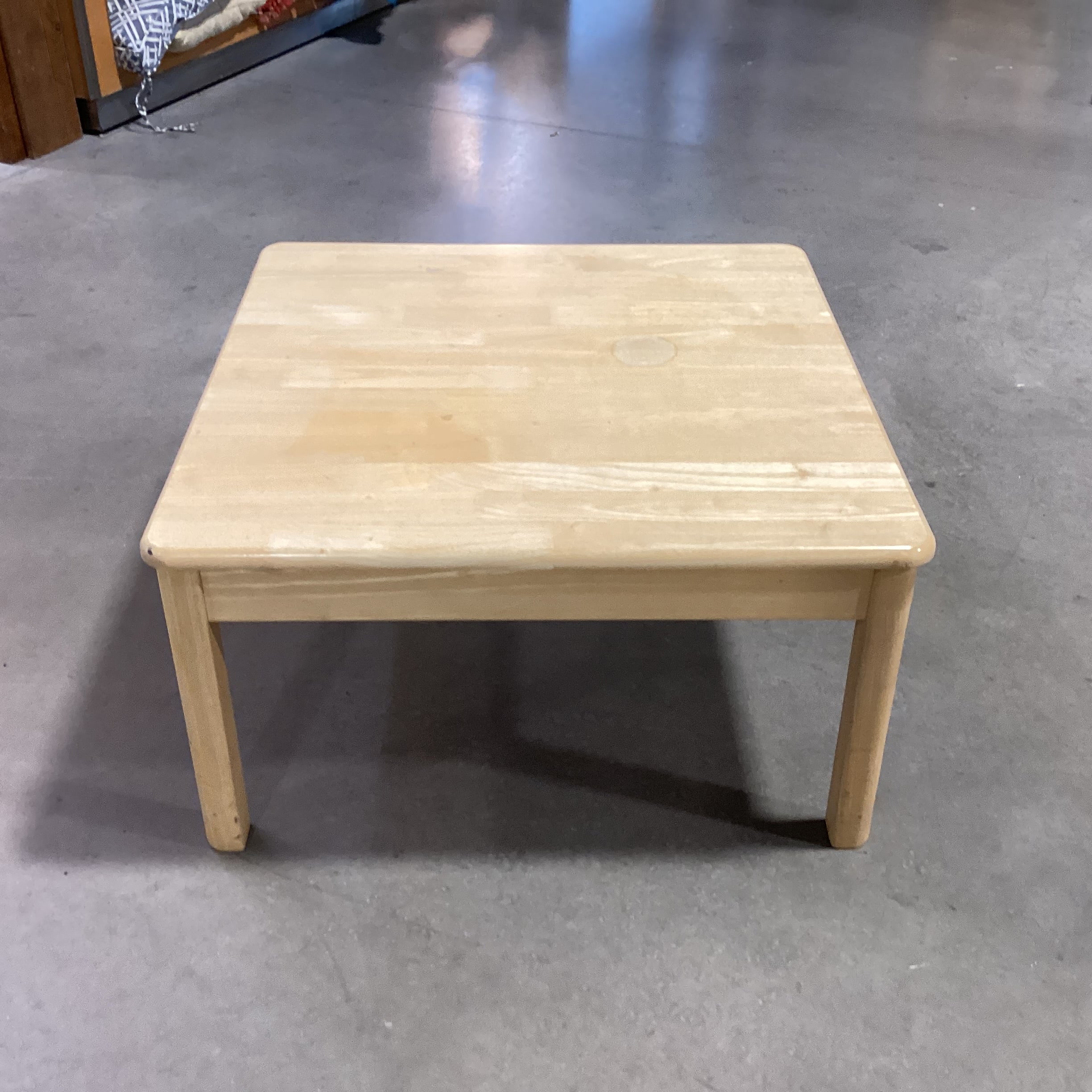Blonde Butcher Block Style Oak Coffee Table 30"x 30"x 16"