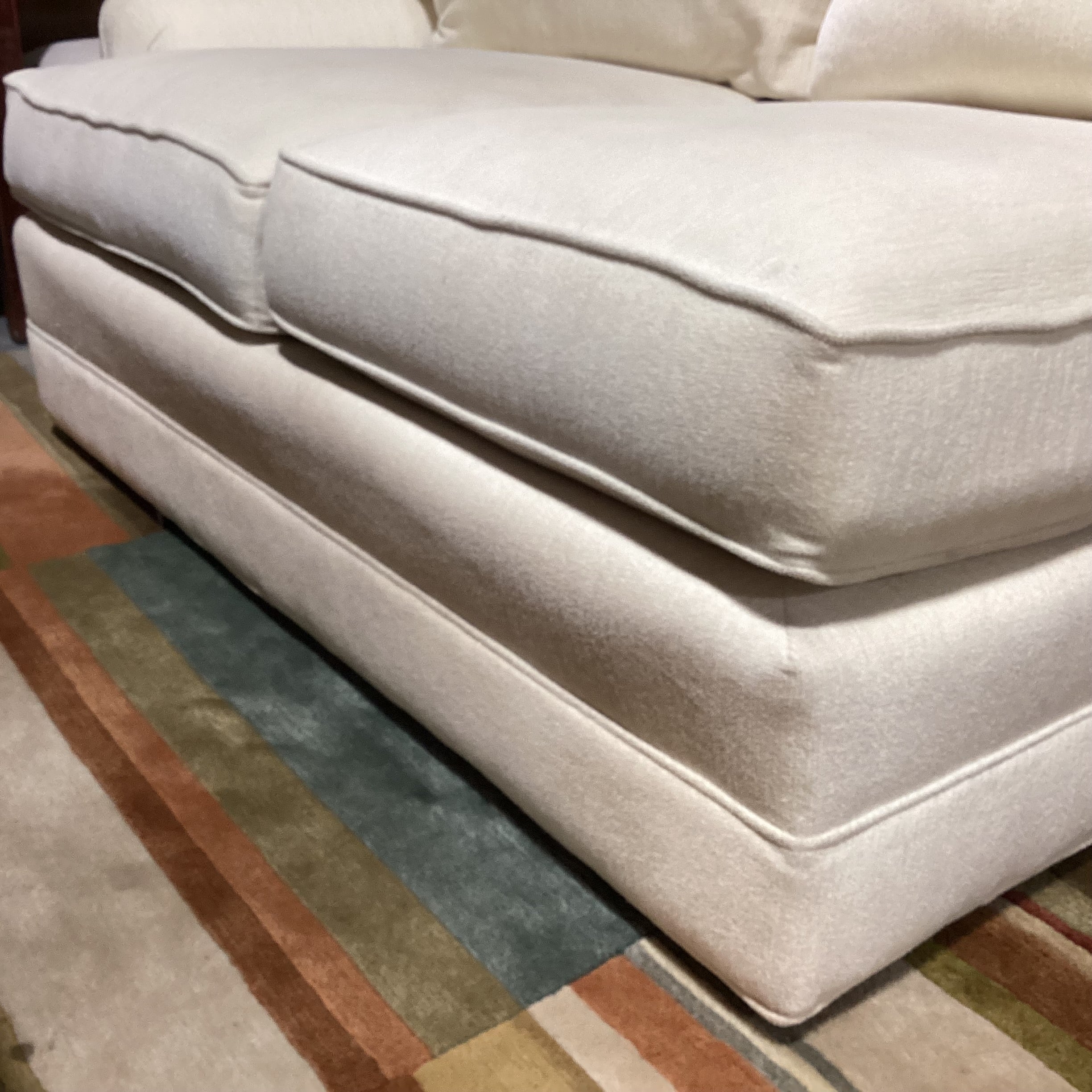 Cream Chenille Woven 4 Piece with Ottoman Sectional 107"x 107"x 41"x 31"