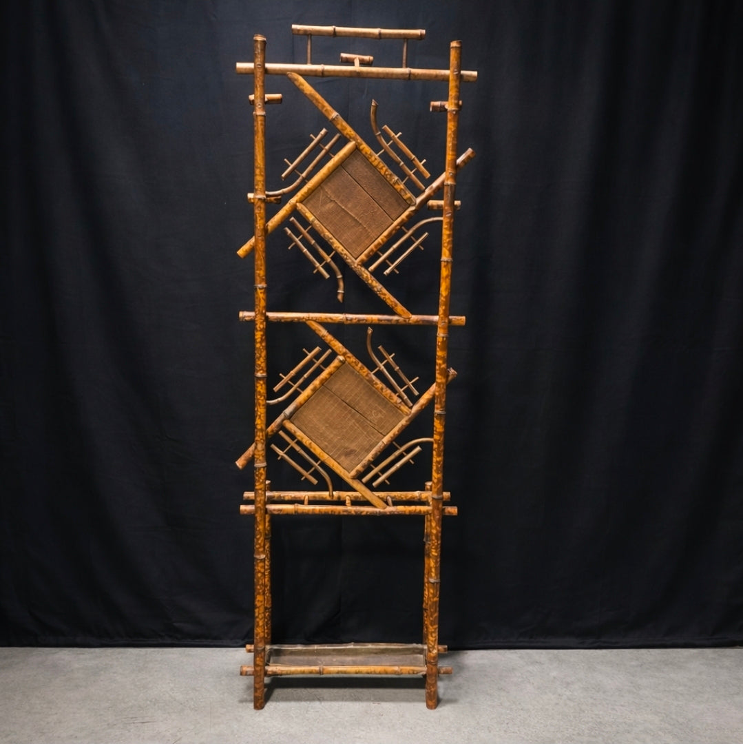 Mid Century Japanese Bamboo Hall Tree 25.5"x7"x78"