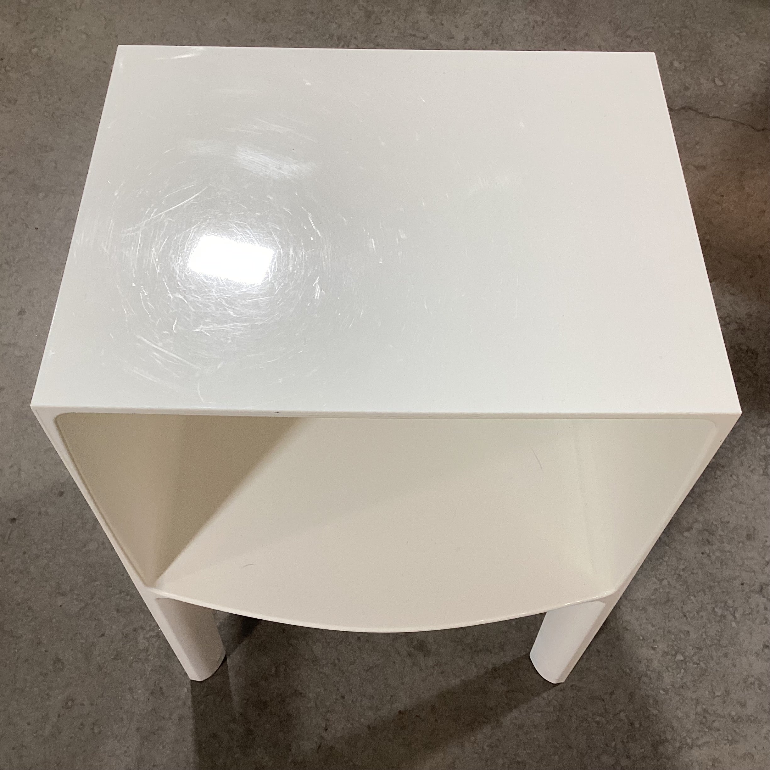 Karteil Italian Ghost Buster White Molded End Table 16"x 12.5"x 22.5"
