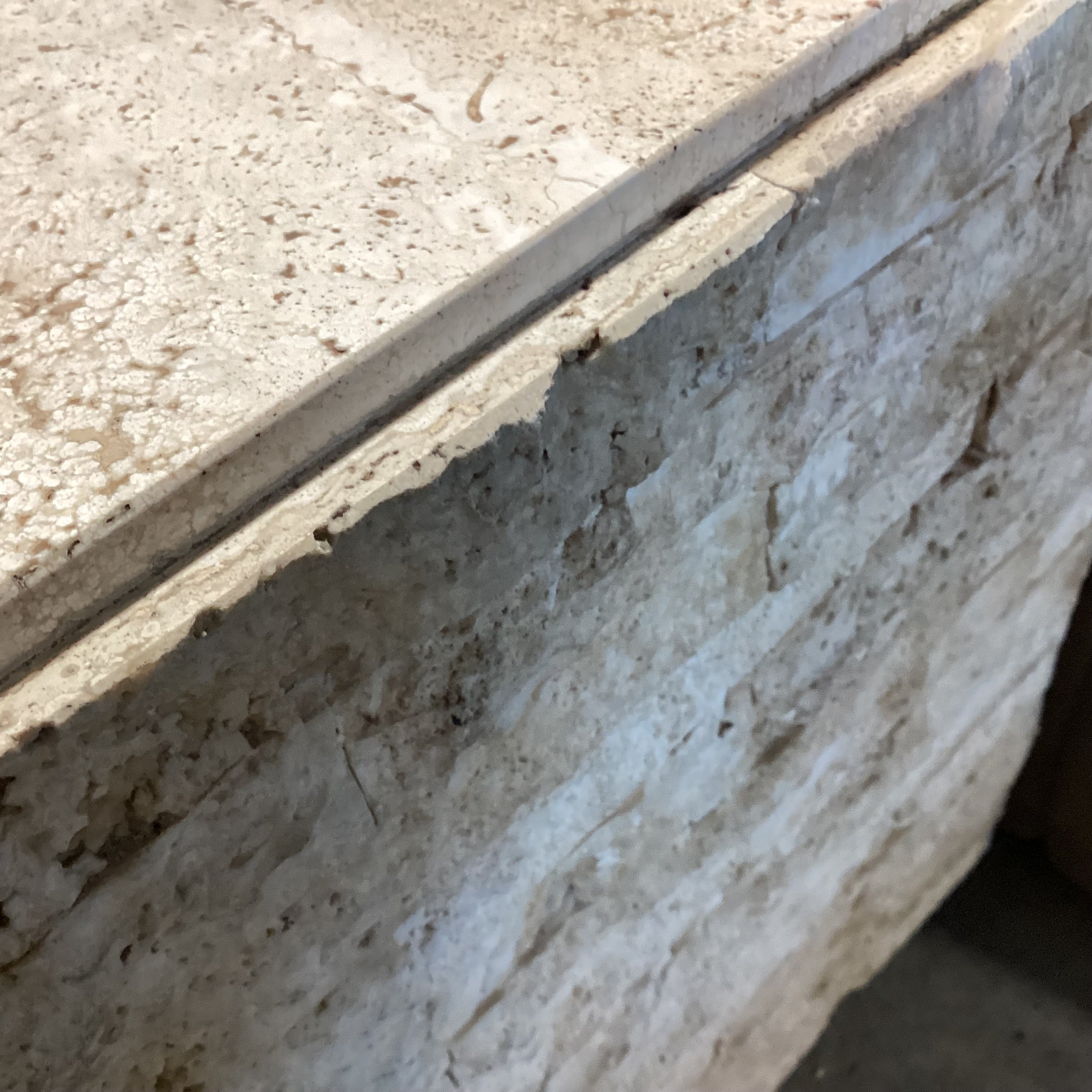 Travertine Rough Stacked & Polished Cube End Table 22"x 22"x 20"