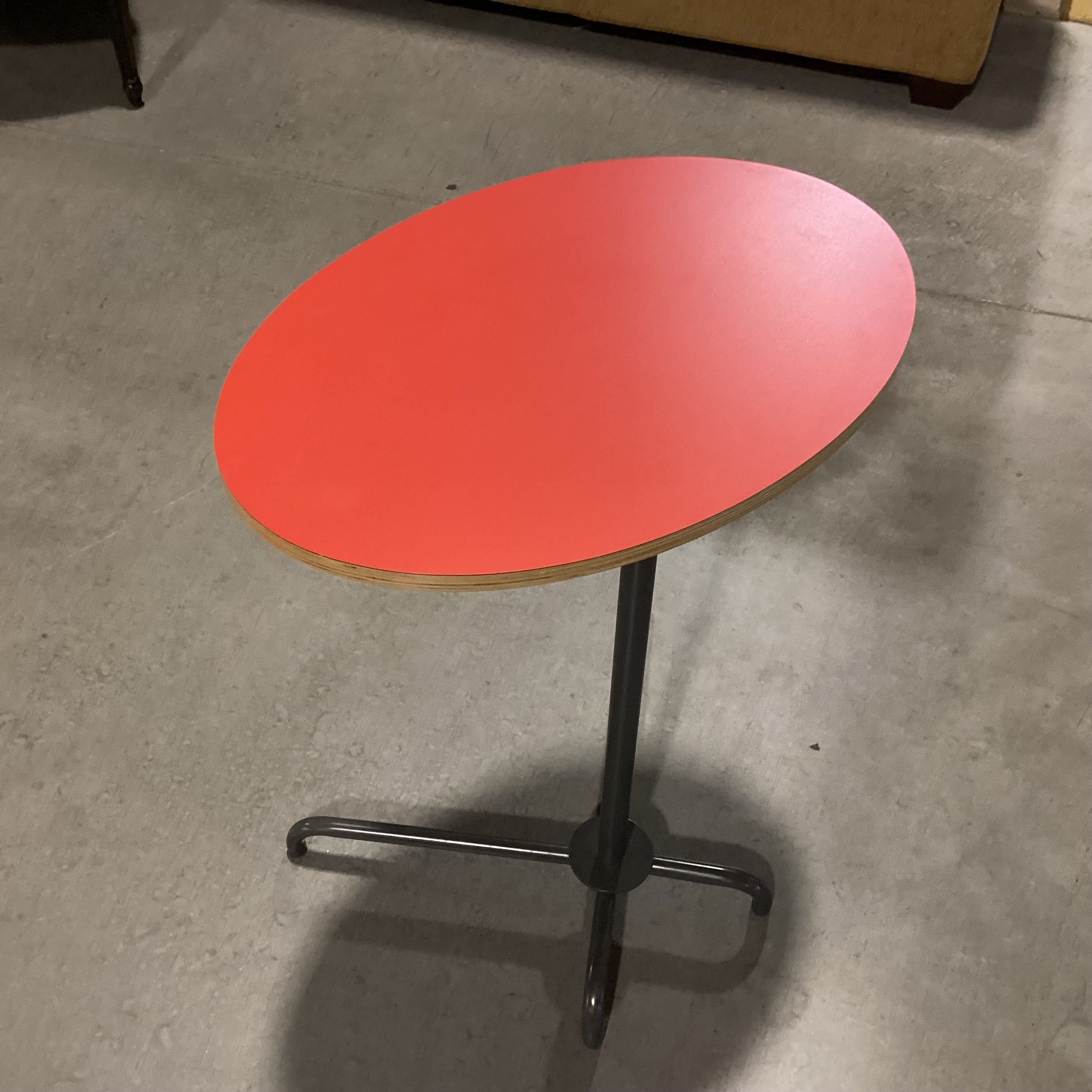 Harter Izzy Oval Red Laptop Side Table 20"x 14"x 26"