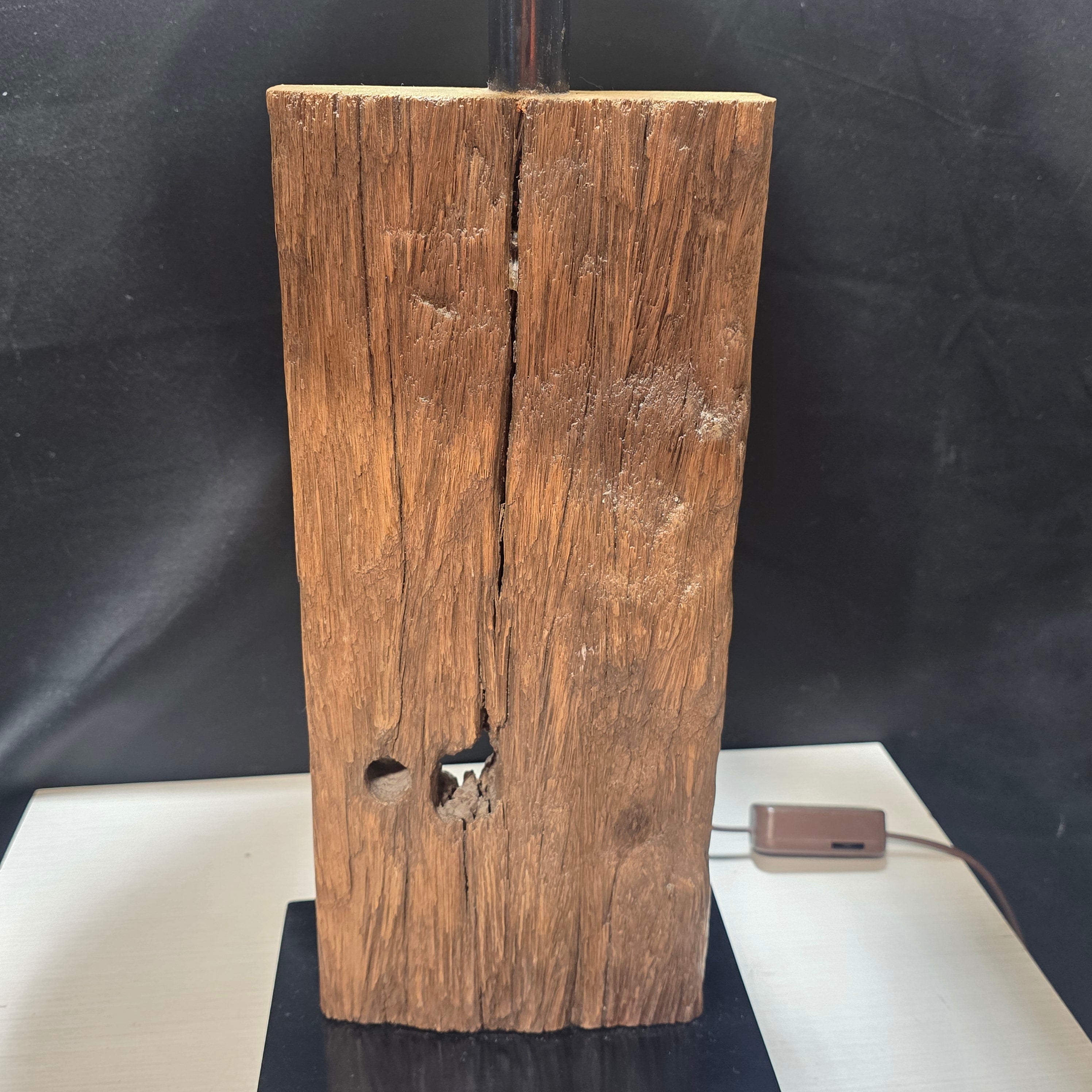 Vintage Drift Wood & Wood Base Table Lamp 18"Dx27"