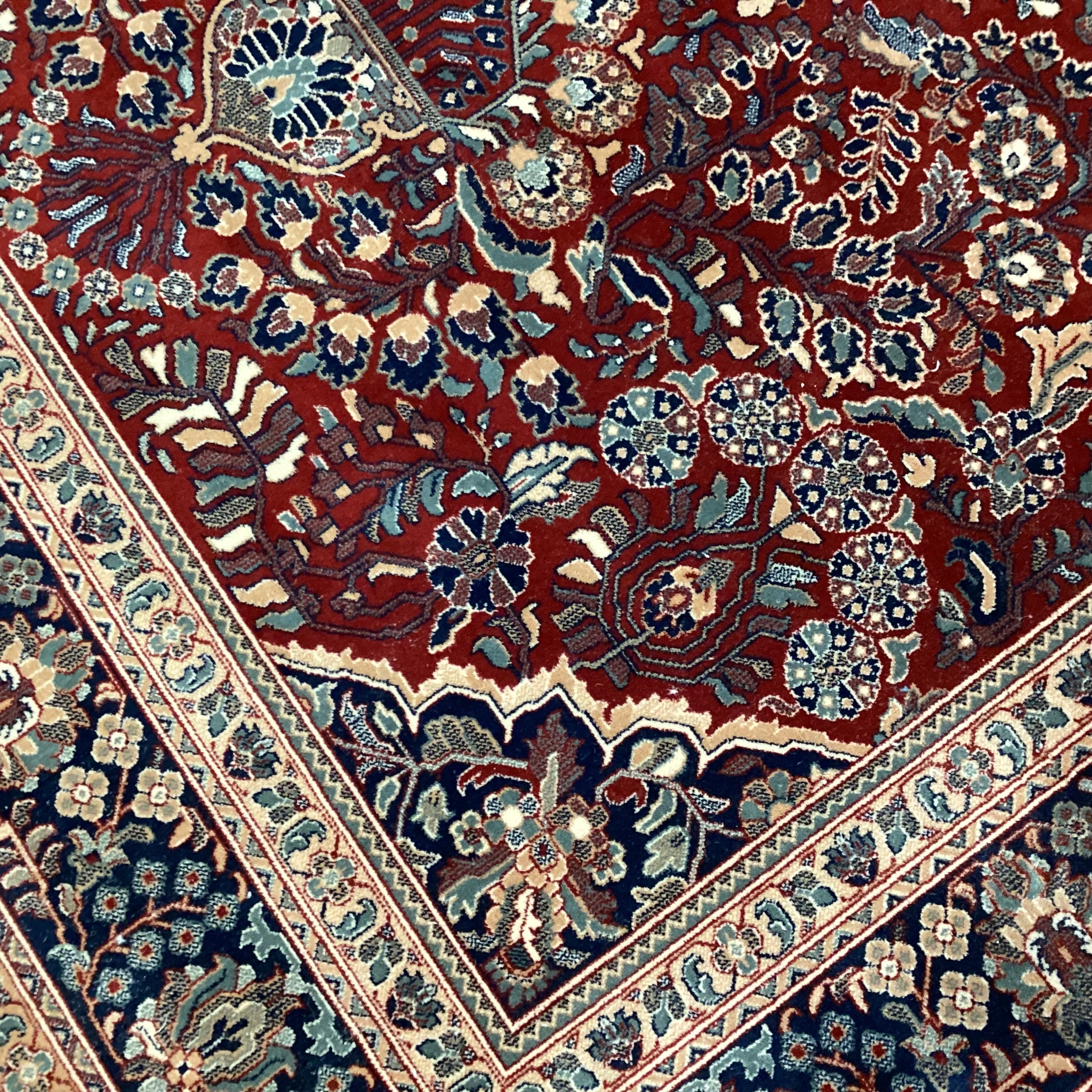 Foreign Accents Rug Gallery Red Navy Ornate Floral with Border & Fringe Rug 8'2"x 11'5"