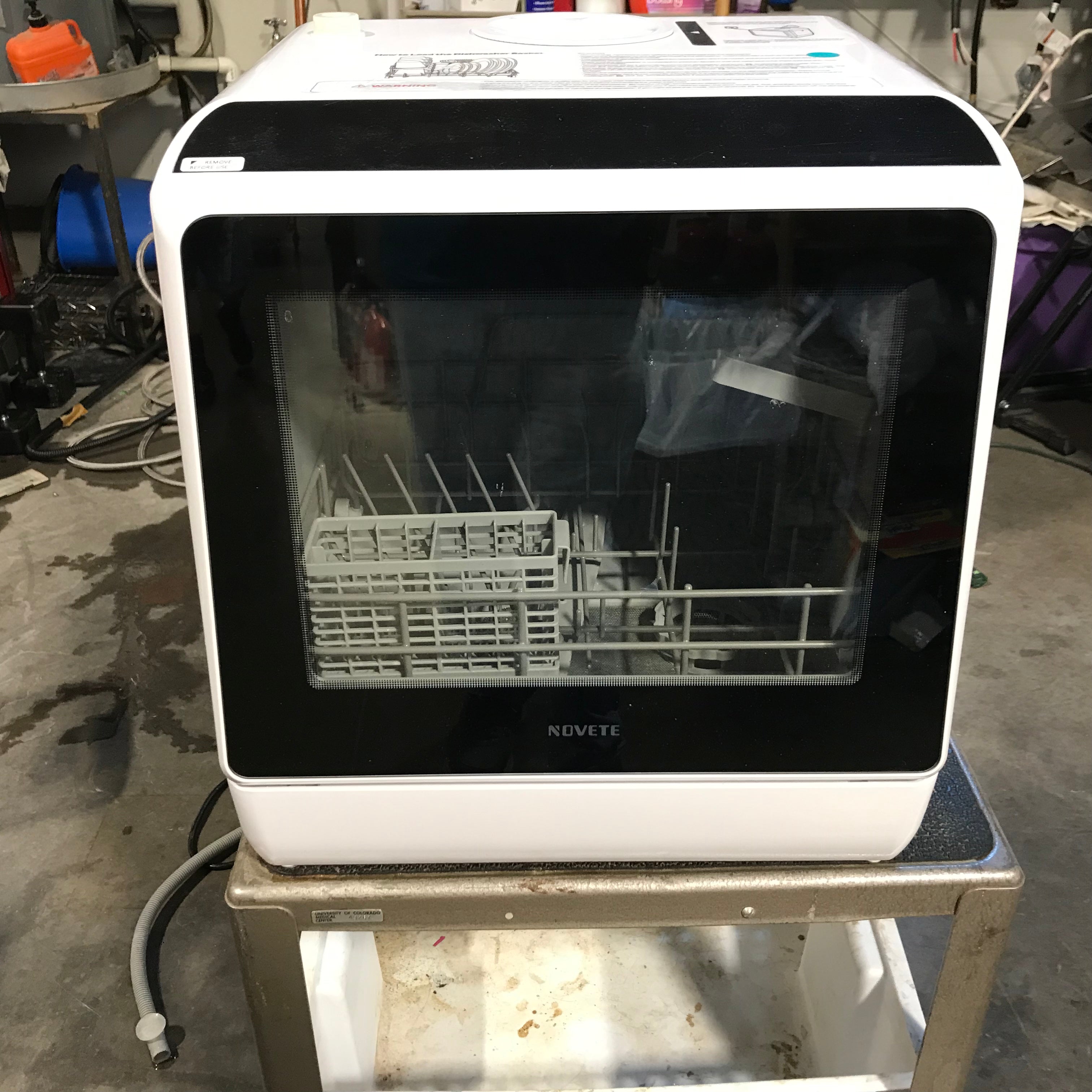 Novete Black/White Portable Dishwasher 16"x 16"x 18"