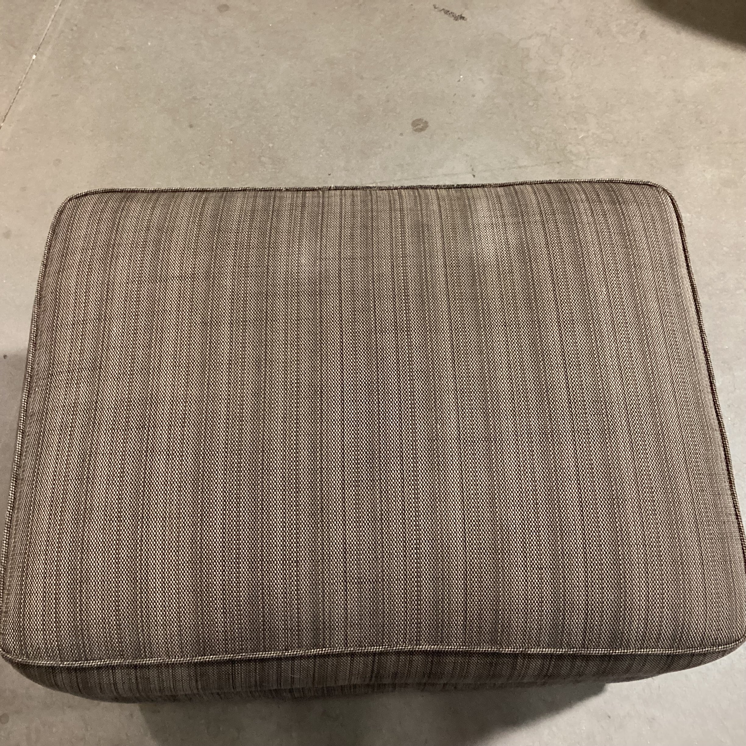 Donghia Down Brown & Gray Tweed Ottoman 30"x 22"x 16"