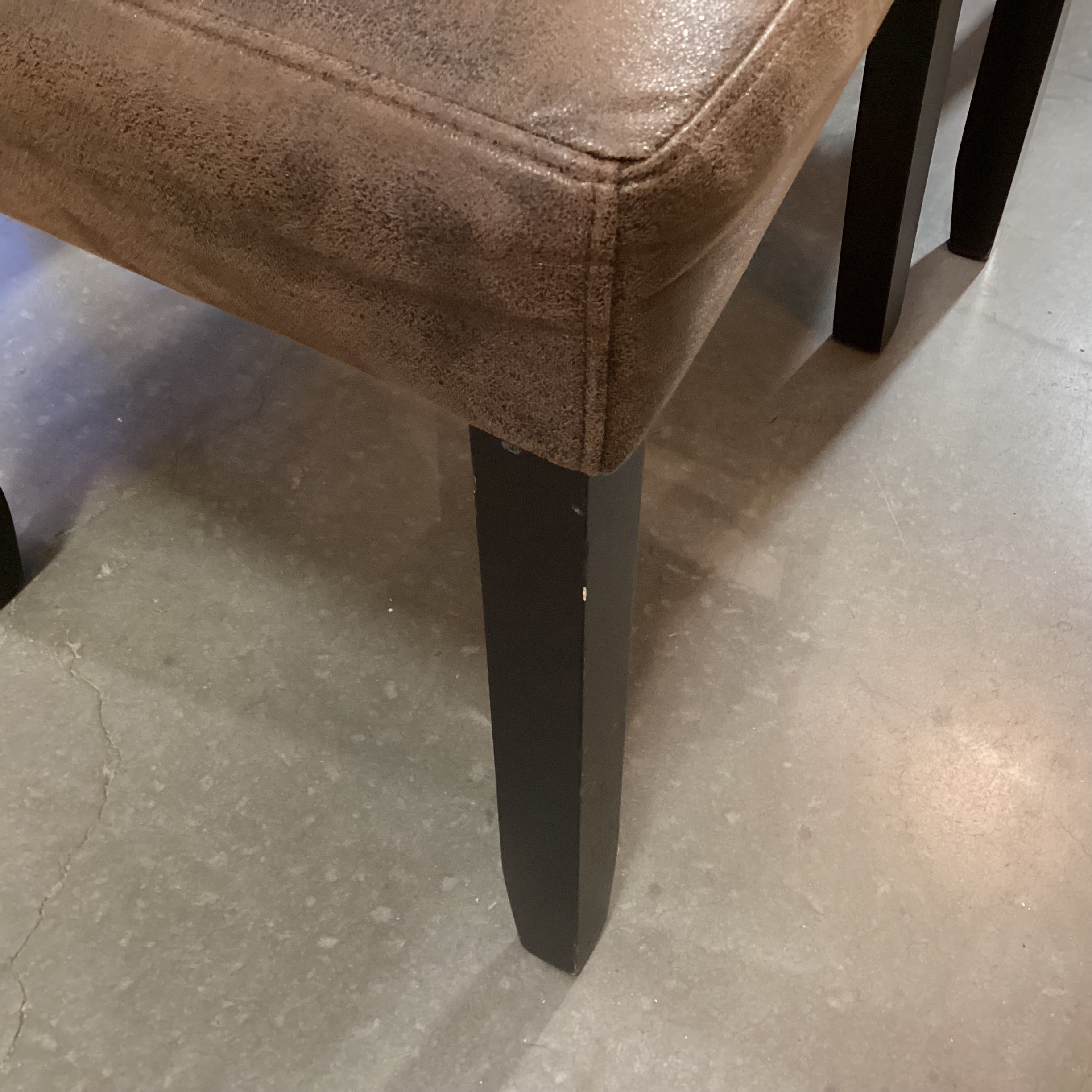 SET of 4 Faux Micro Suede & Dark Wood Dining Chairs 20"x 22"x 40"