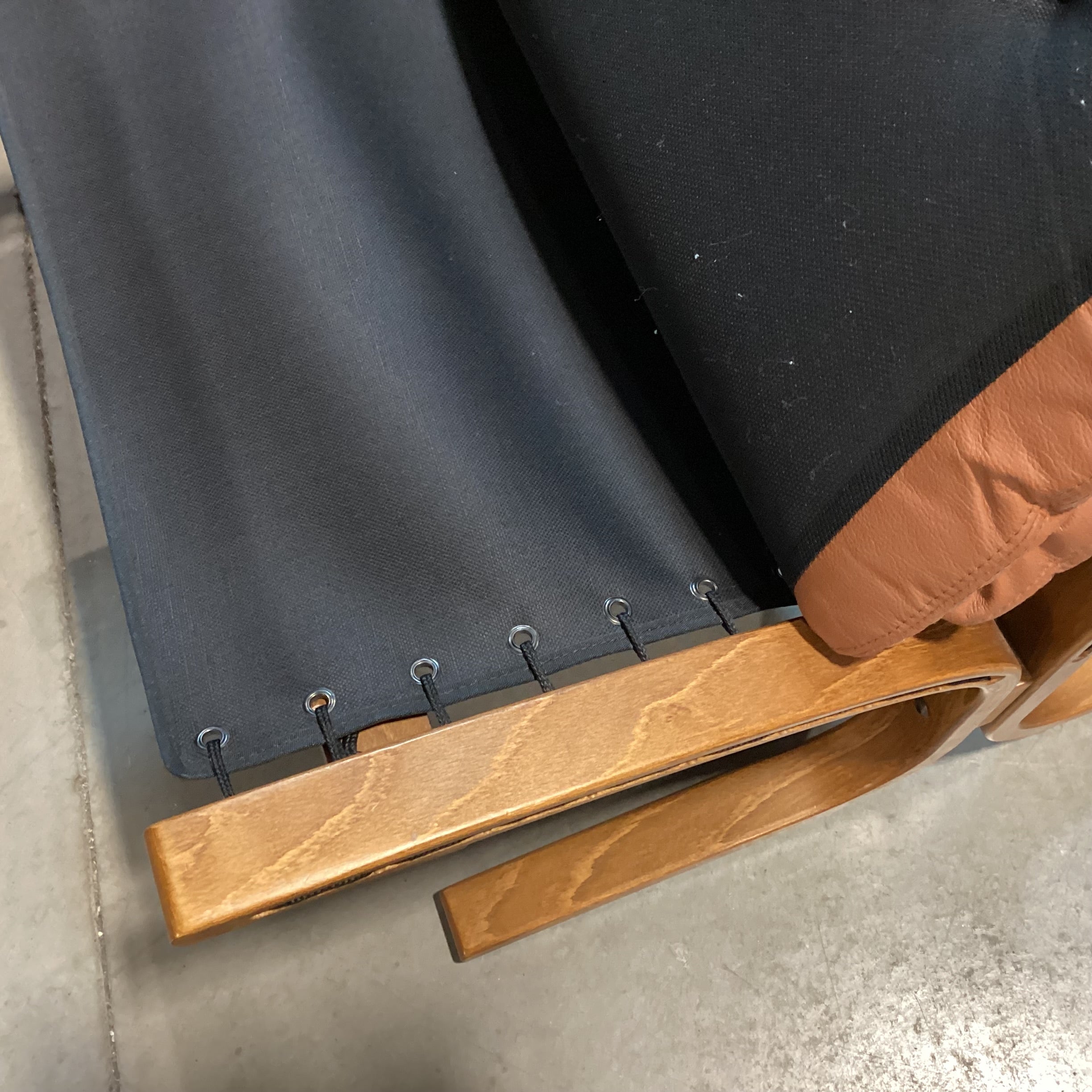 Westnofa Siesta Made in Norway Mid Century Tan Leather & Teak Lounge Chair 27"x 29"x 35"