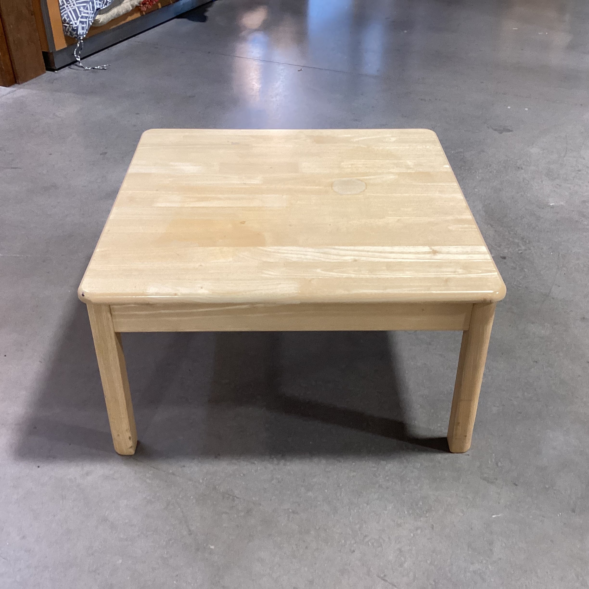 Blonde Butcher Block Style Oak Coffee Table 30"x 30"x 16"
