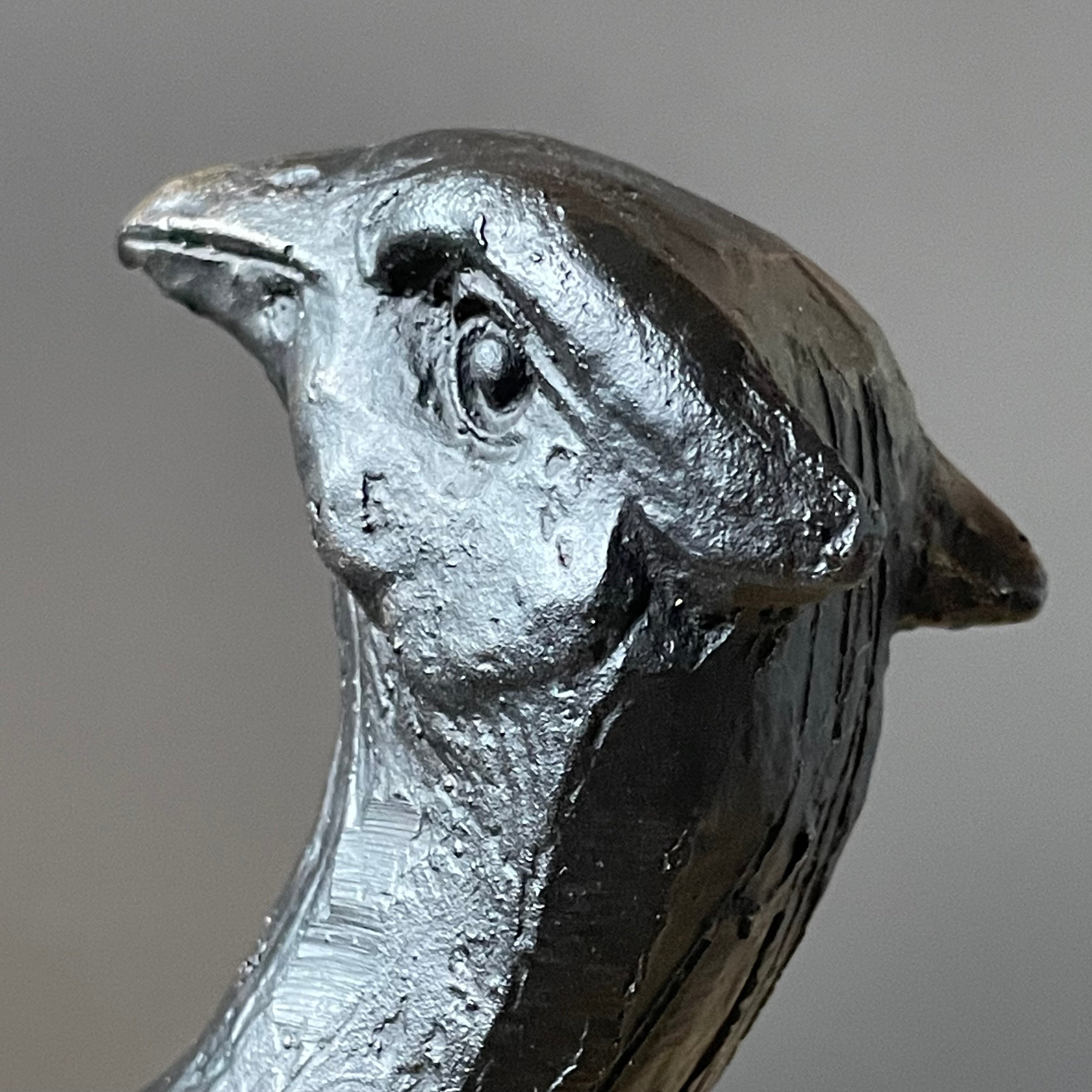 Heavy Cast Iron Pheasant Sculpture, 14"x 17"