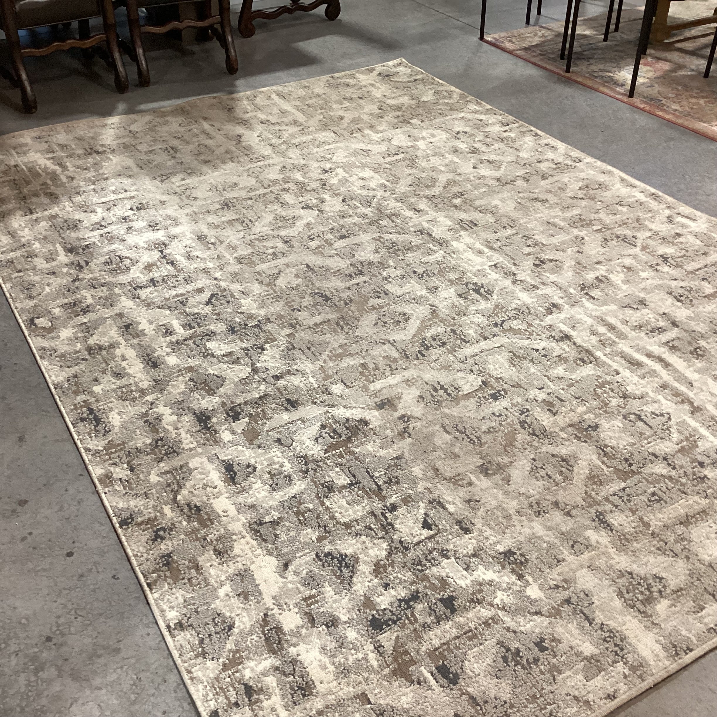 Threshold Elliot Geo Grey Taupe Beige Raised Texture Rug 7'x 10'