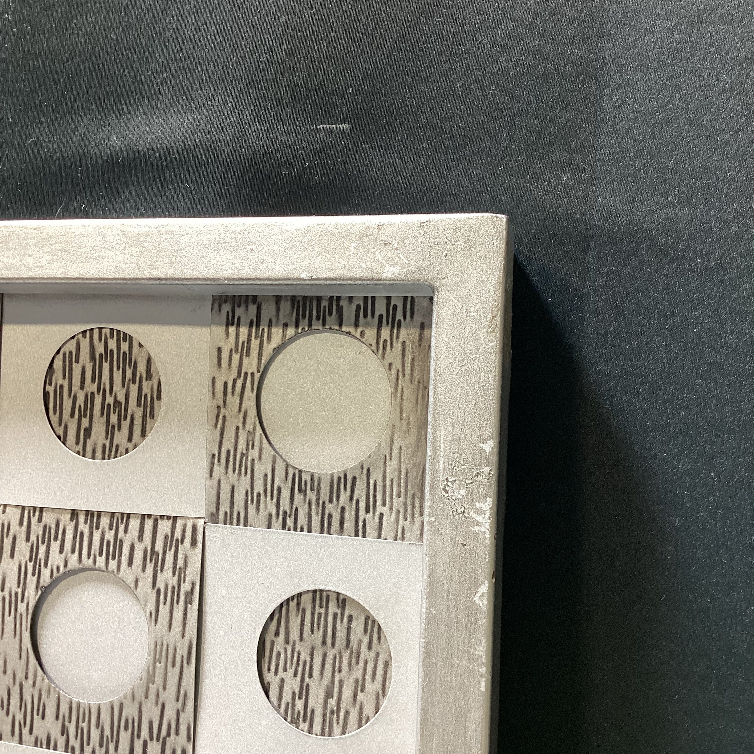 MCM Inspired Silver Geometric Wall Mirror 31" x 31"