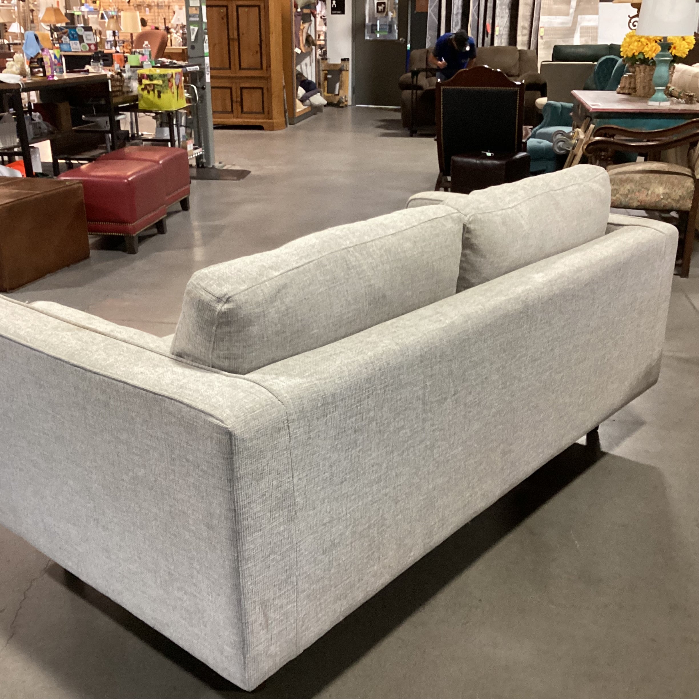 Article Sven Birch Ivory Woven Mid Century Style Sofa