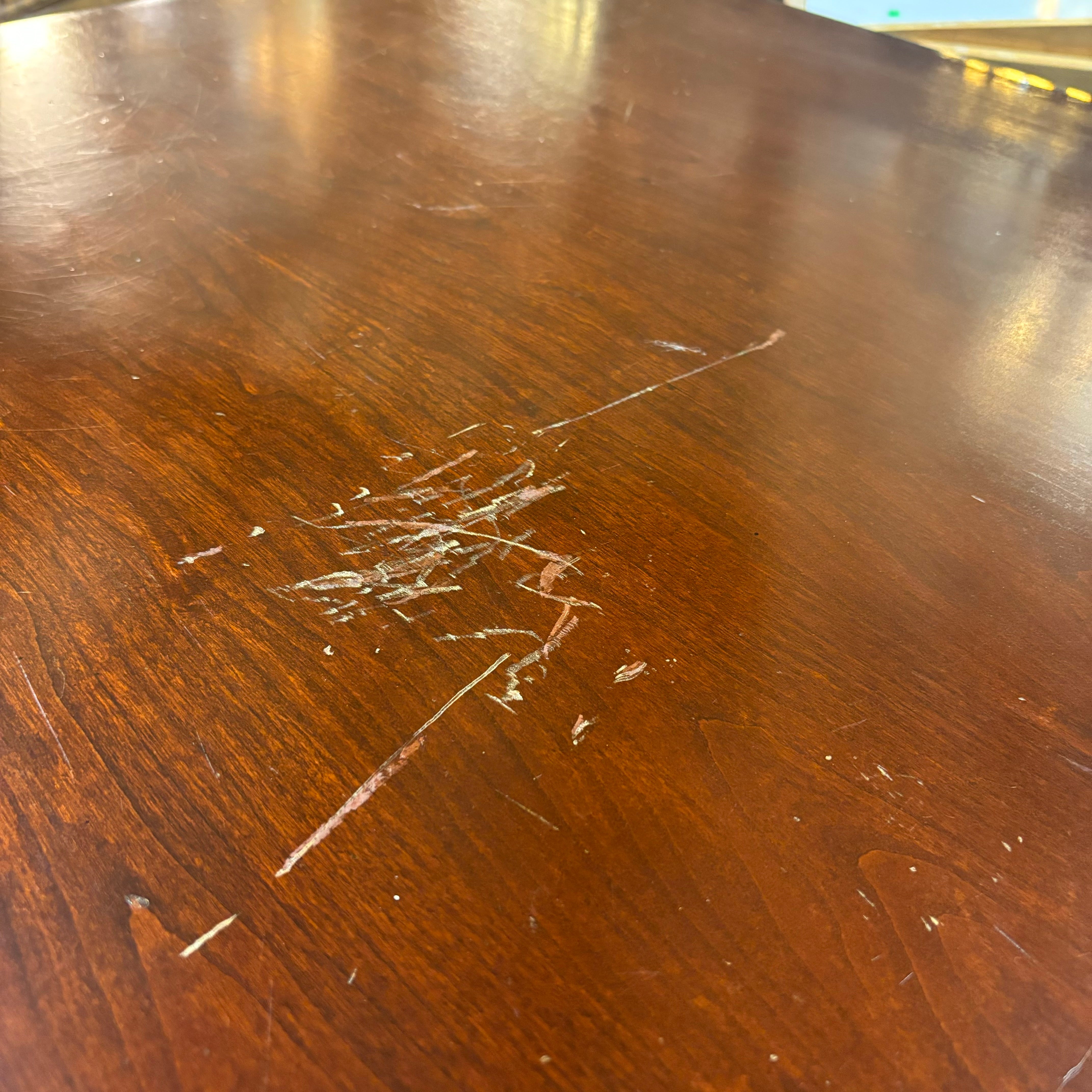 Ornate Carved Dark Finish Wood 3 Drawer with Trestle Desk 66"x 32"x 30"