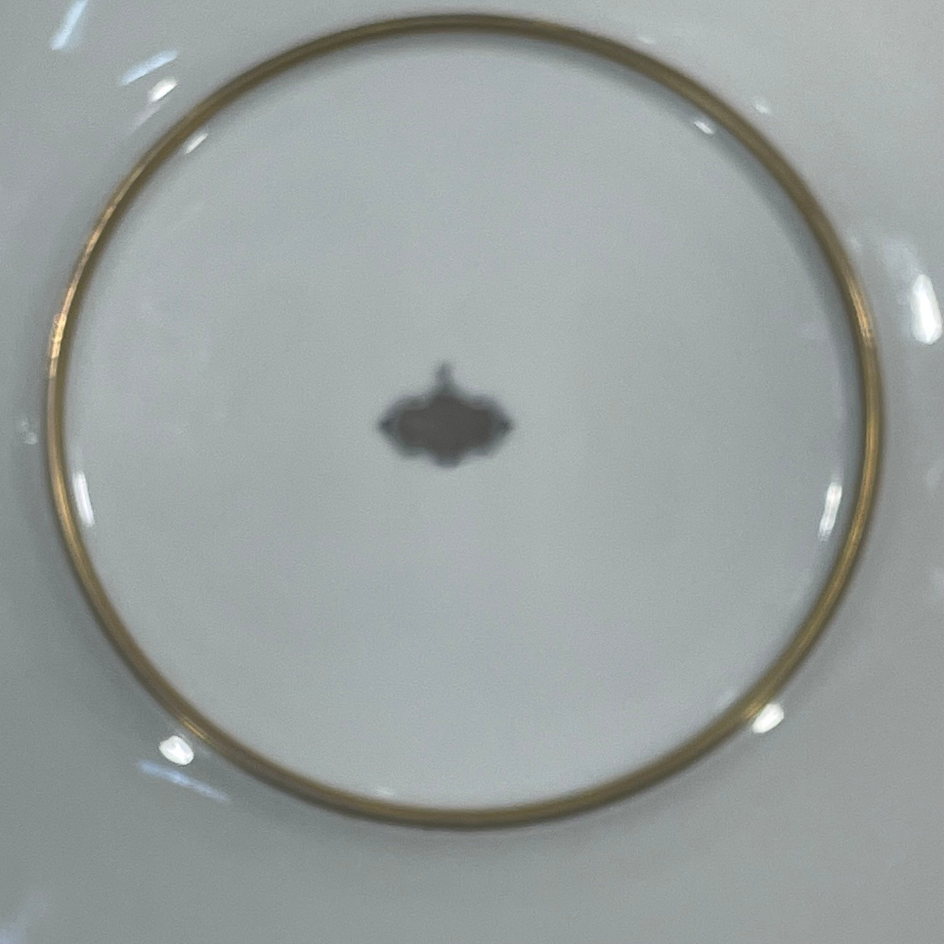 Set of 10 Antique Ahrenfeldt 10.75" Gold Encrusted Handpainted Porcelain Dinner Plates/Chargers, Made in France