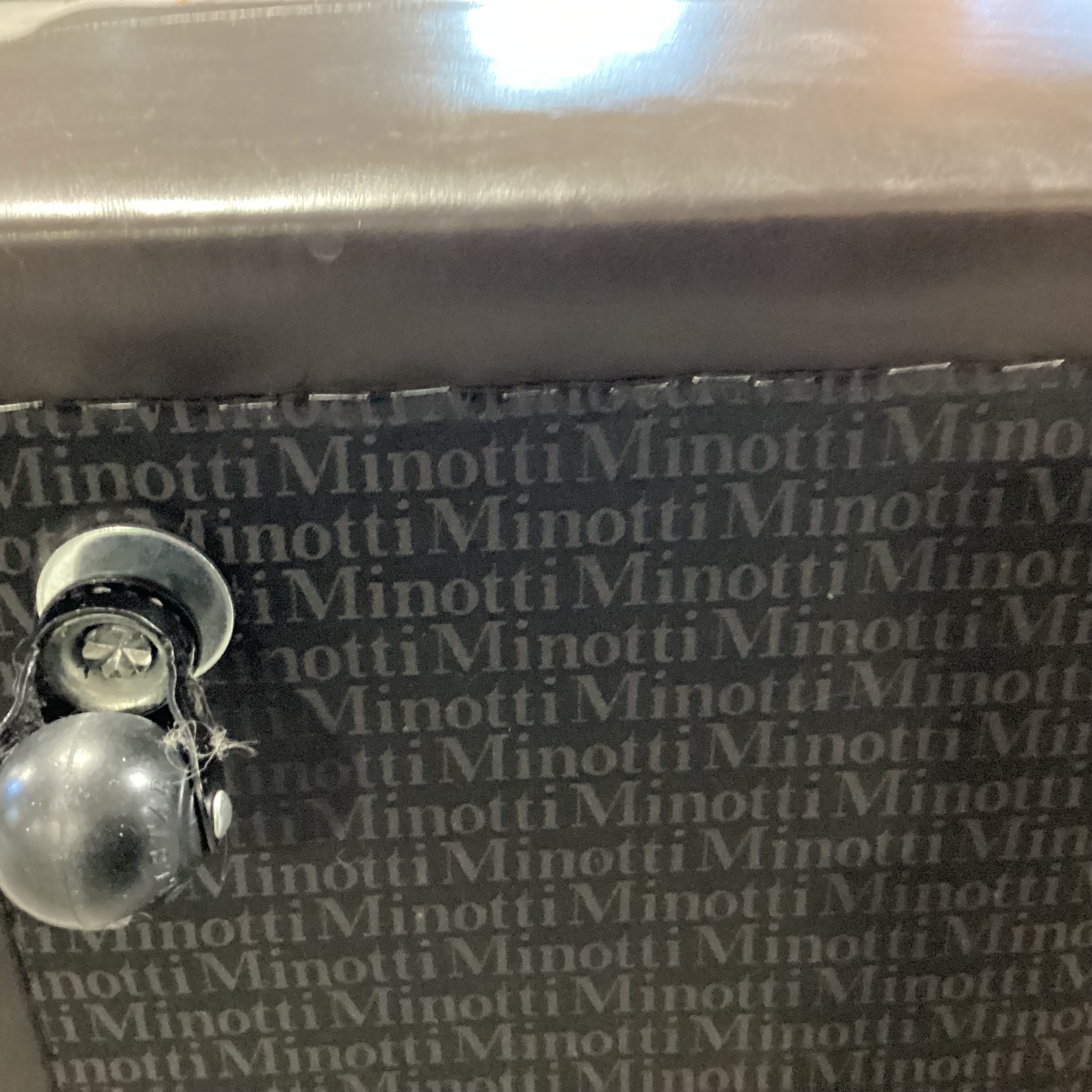 Minotti Leather on Casters Ottoman 21"x 21"x 15"