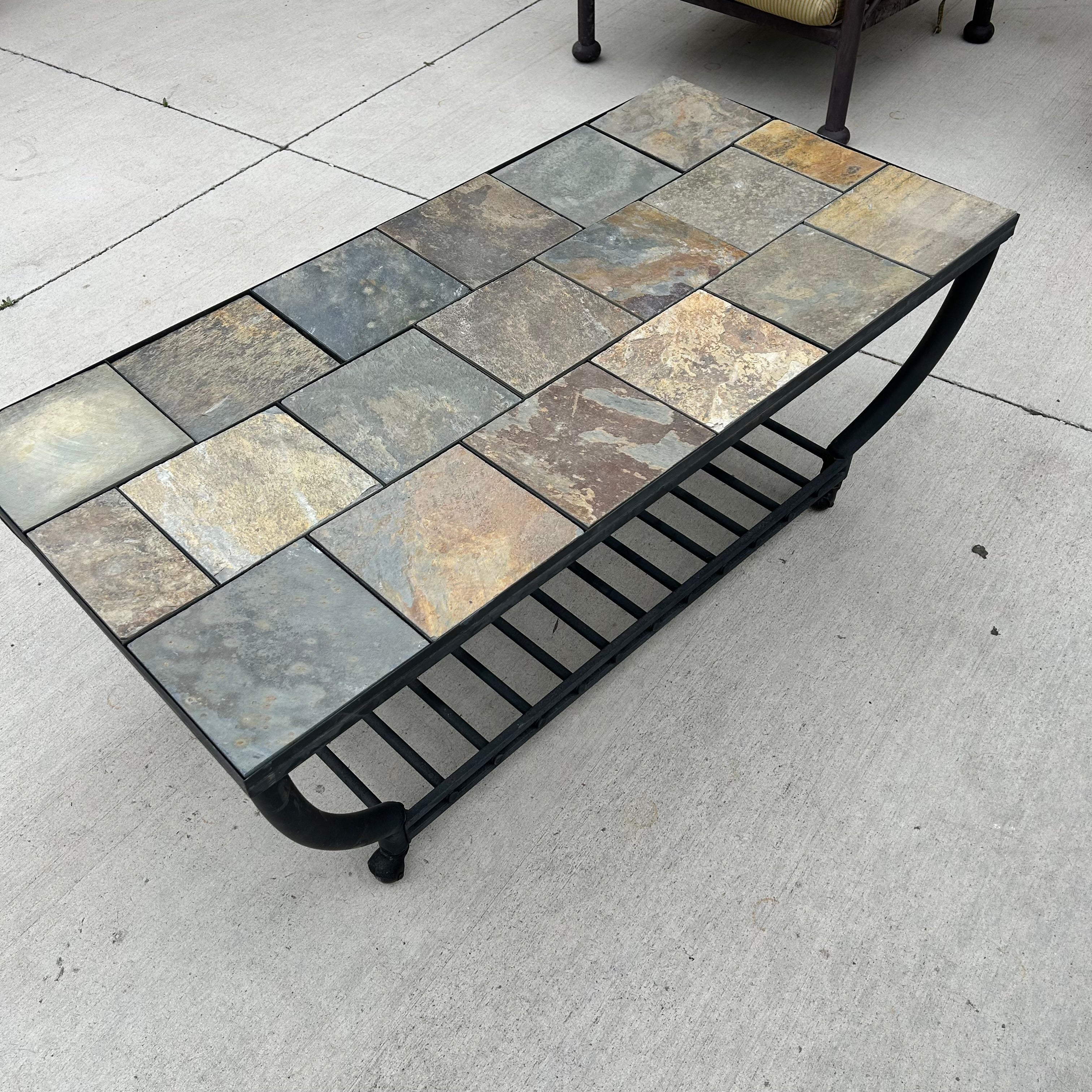 Stone Tile Patio Table 24"x 48"x 19.5"