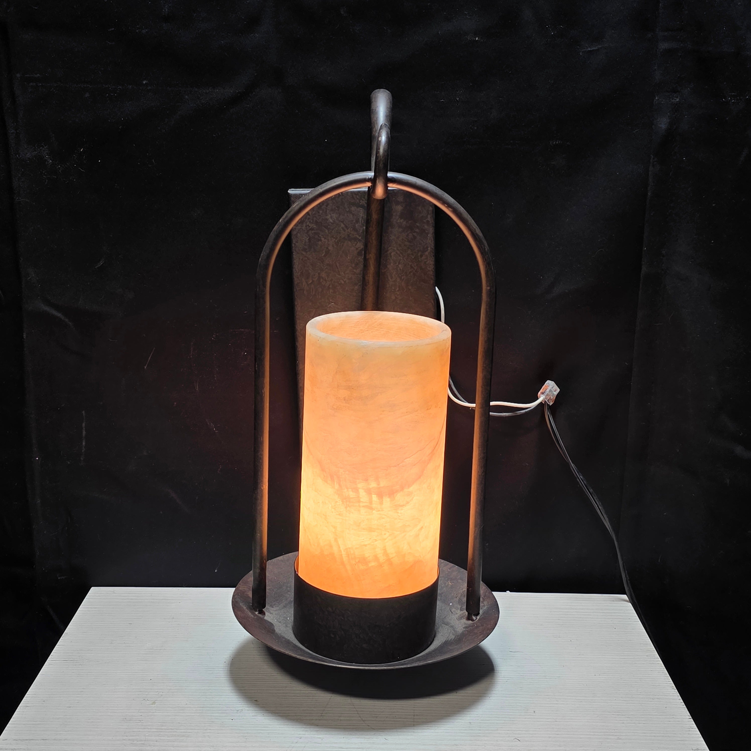 Indoor/Outdoor Alabaster Iron Work Sconce 9"x11"xx18.5"