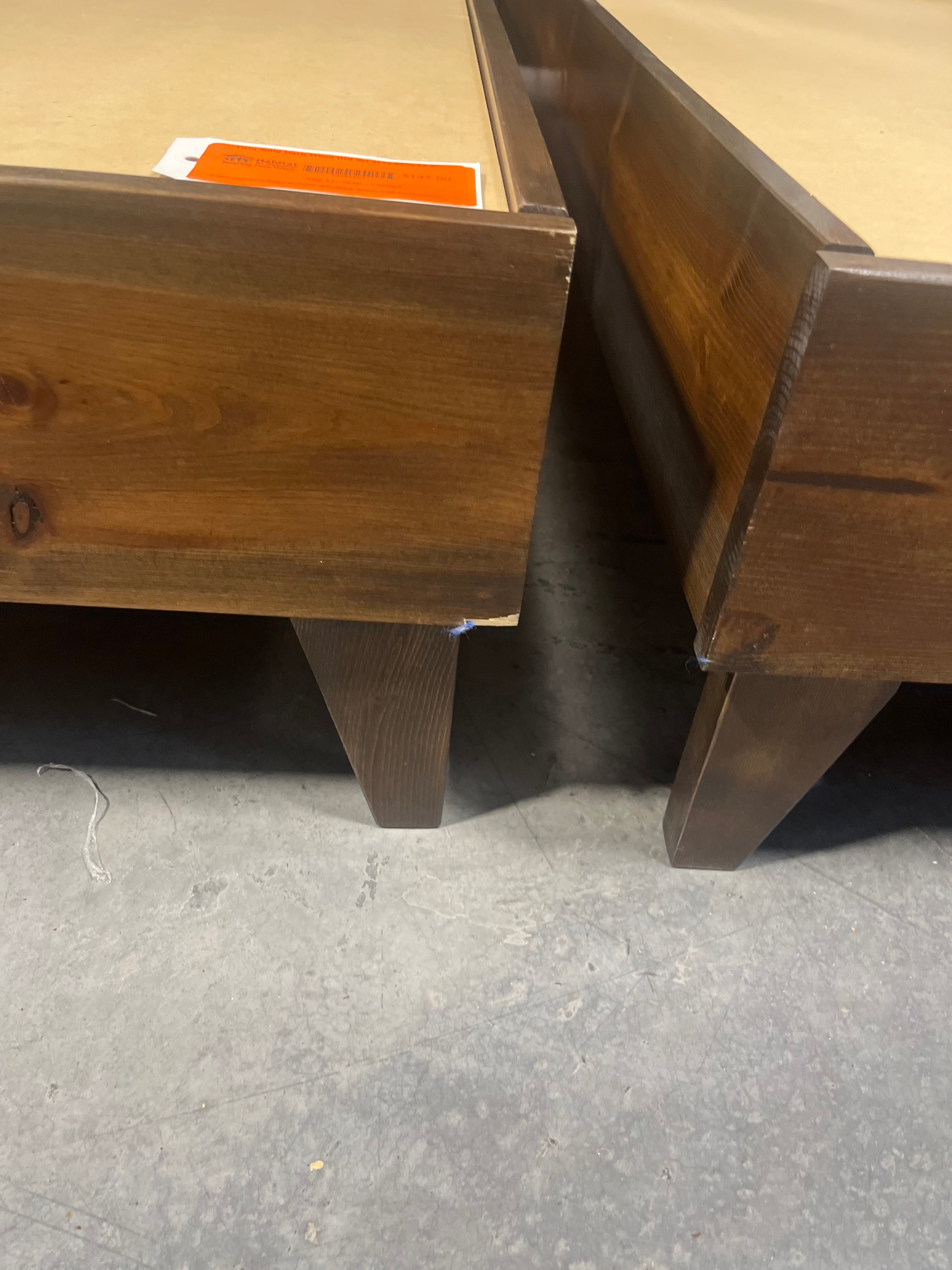 Twin Solid Dark Wood Bed Set 41"x 82"x 13.5"