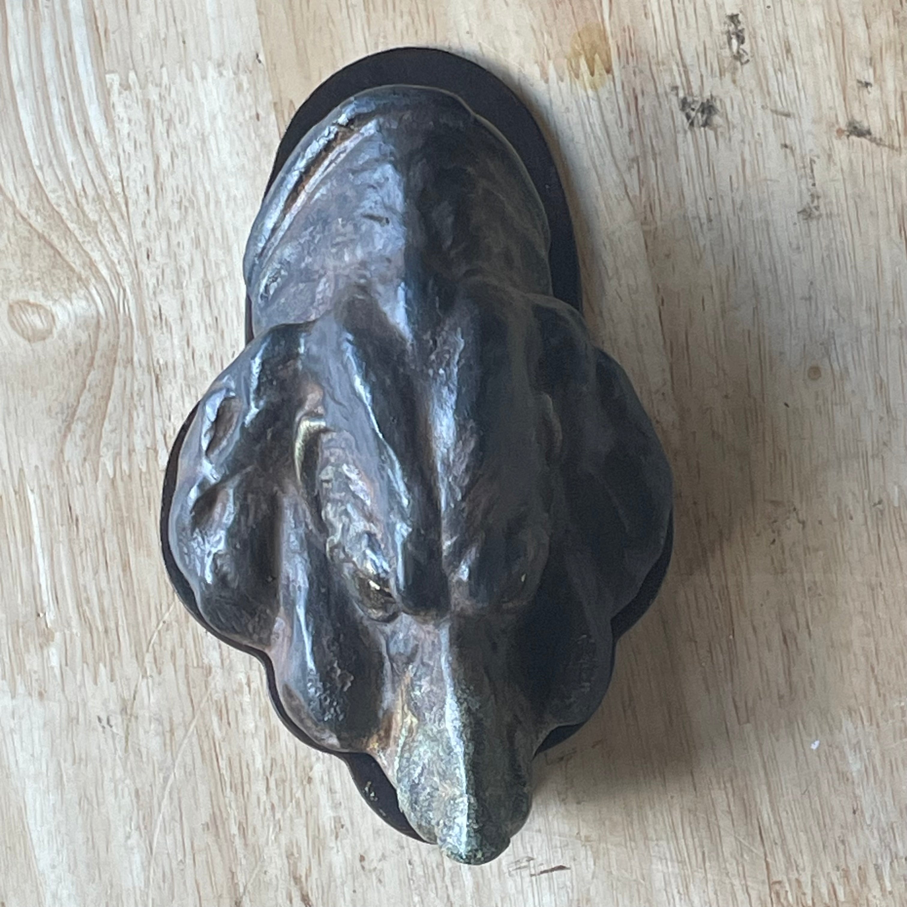 Antique Cast Iron Cold Painted Hound Dog Paper Clip, 4.5"x 6.5"