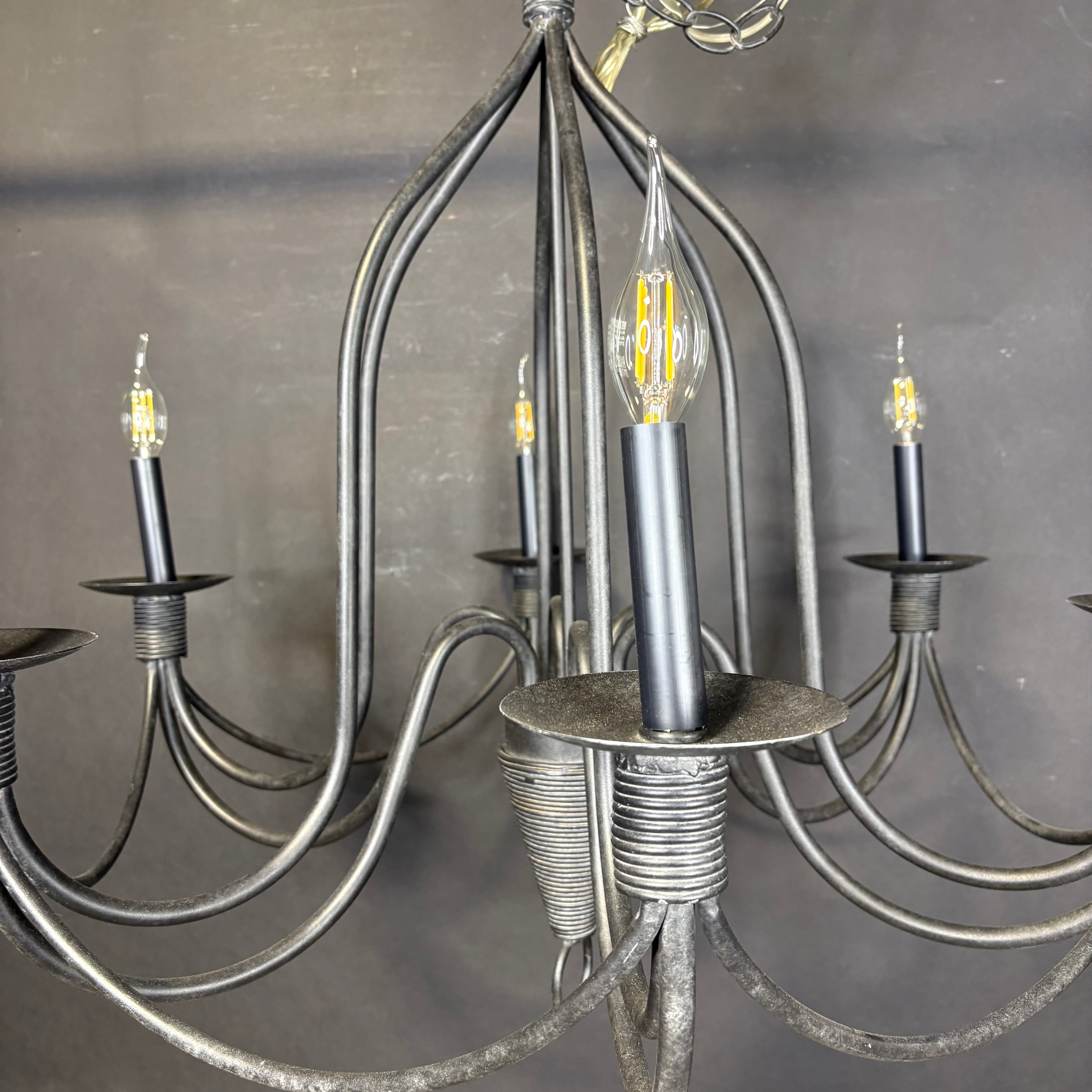 Nordic 6-Light Black Painted Bell Chandelier 33” Diameter x 33” - 160”