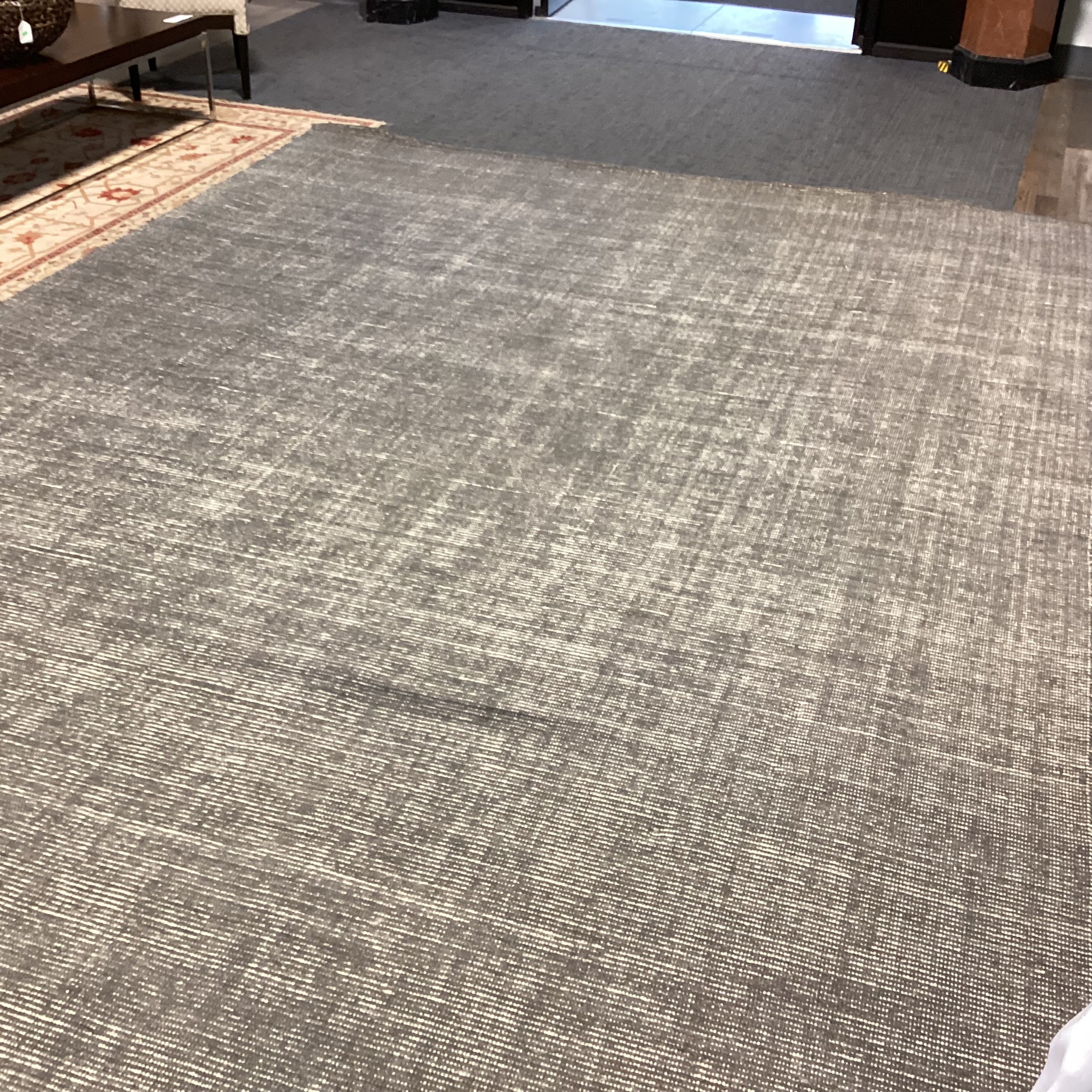 Arhaus Jackson Collection Charcoal & Cream Woven Poly Cotton & Wool Rug 10'x 14'