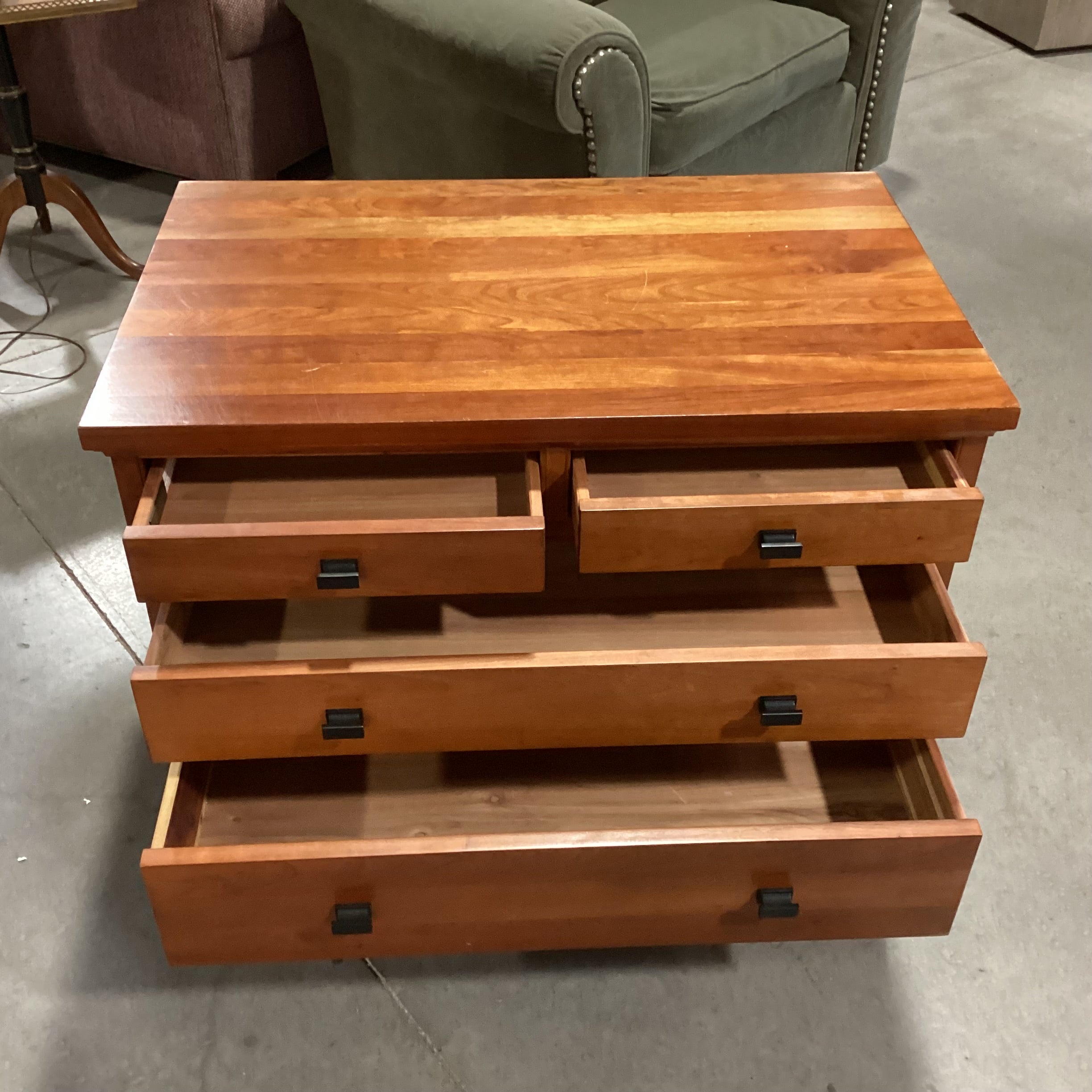 Restoration Hardware Solid Cherry 4 Drawer Nightstand 34"x 21.5"x 27"