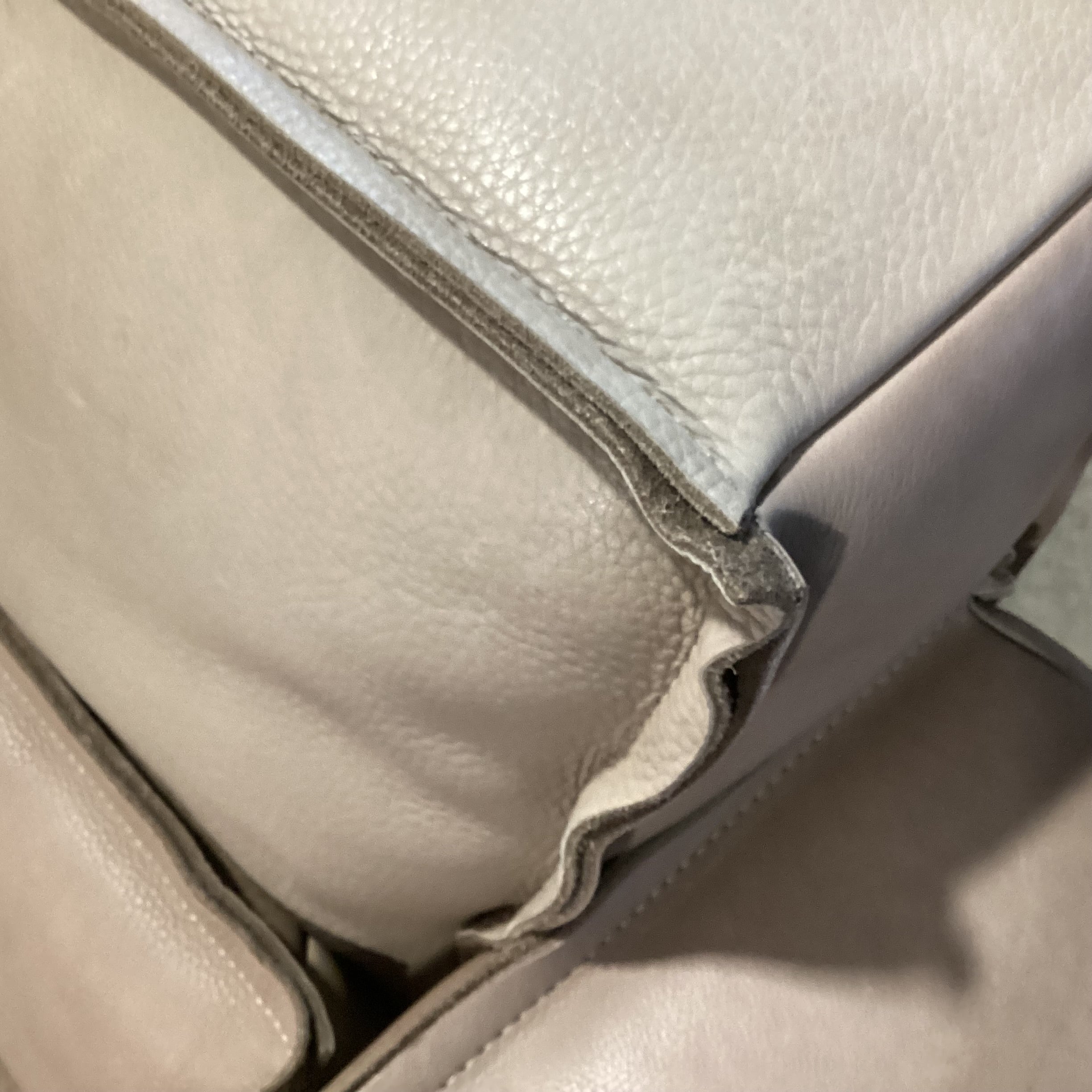 Scan Design Made in Italy Taupe Leather with Reverse Seam Modern Chair 41"x 36"x 29"