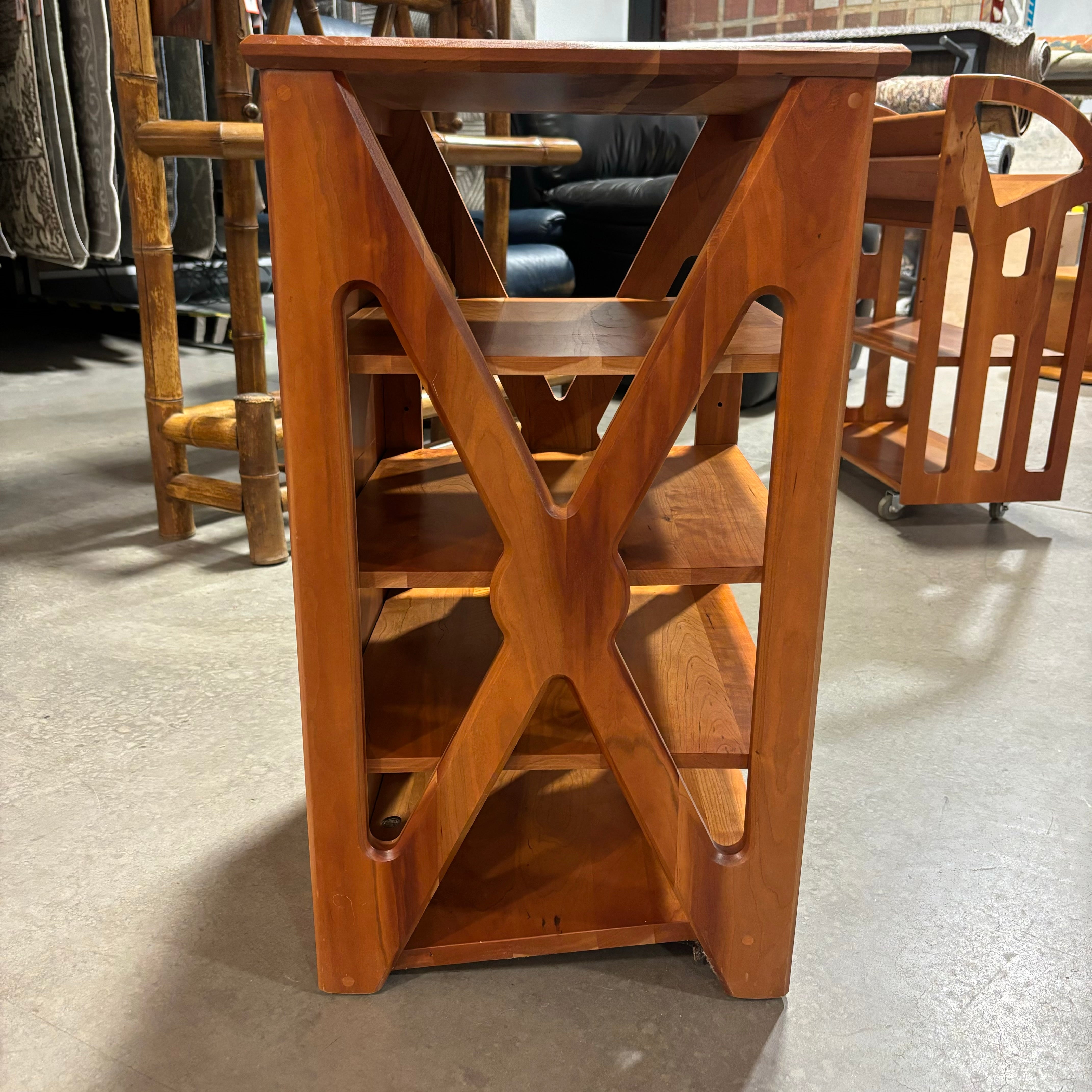 Carved Oak Veneer with 3 Adjustable Height Shelves 17.5"x 16"x 28"
