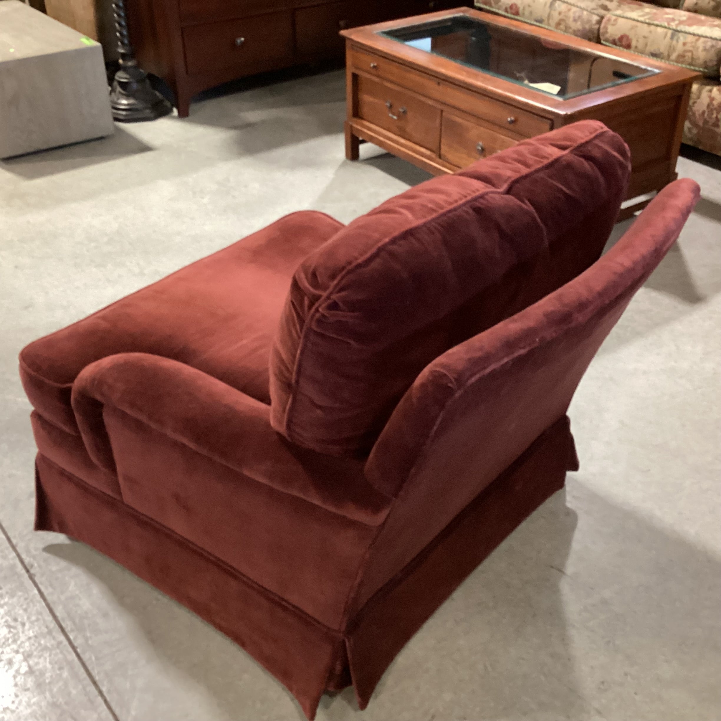 Lee Industries Claret Velvet Down Mix Chair 33"x 38"x 29"