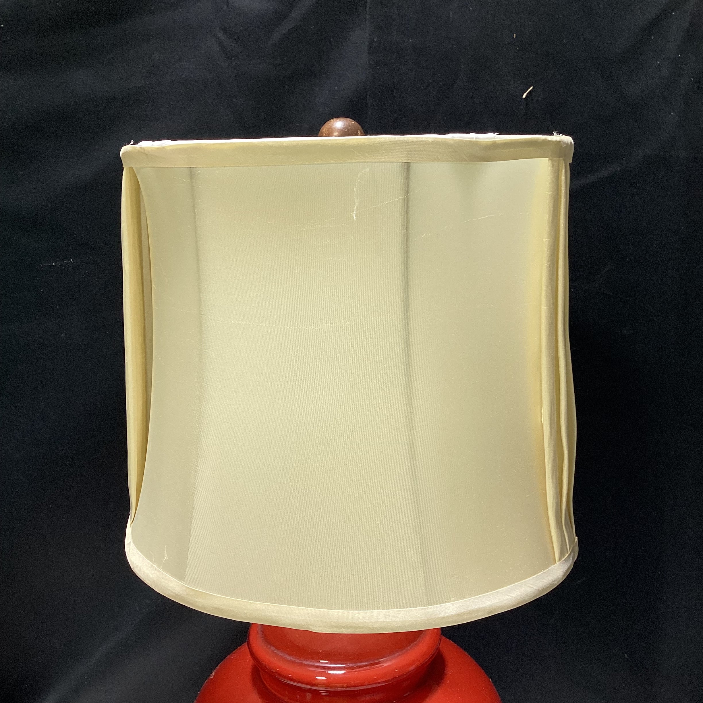 Traditional Chinoiserie Style Glass Lamp With Side Pleated Shade 5.5" x 9.5" x 20.5"