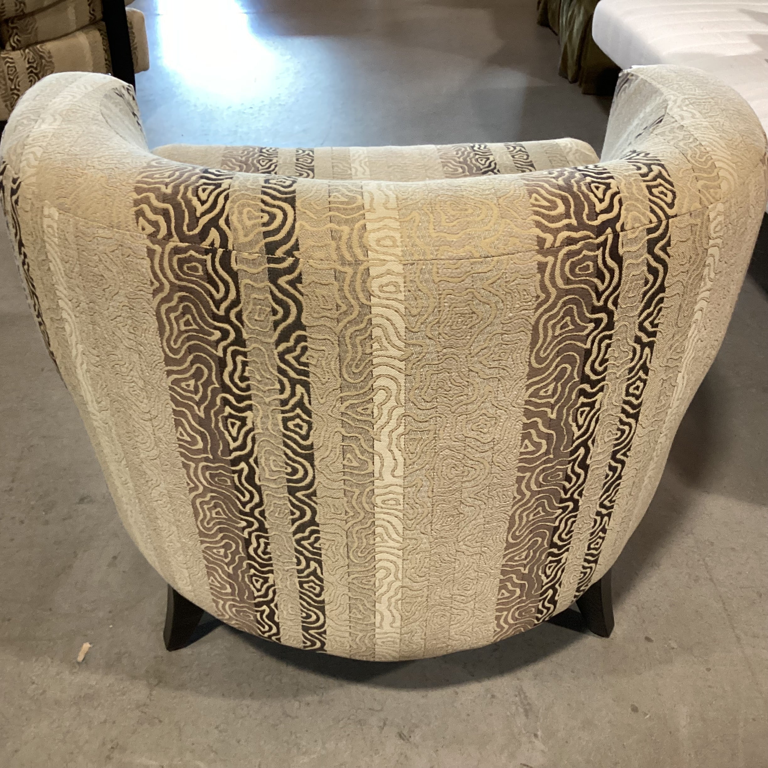 Interlude Home Kelsey Gold & Browns Design & Dark Finish Wood Modern Curve Back Chair 37"x 35"x 31"