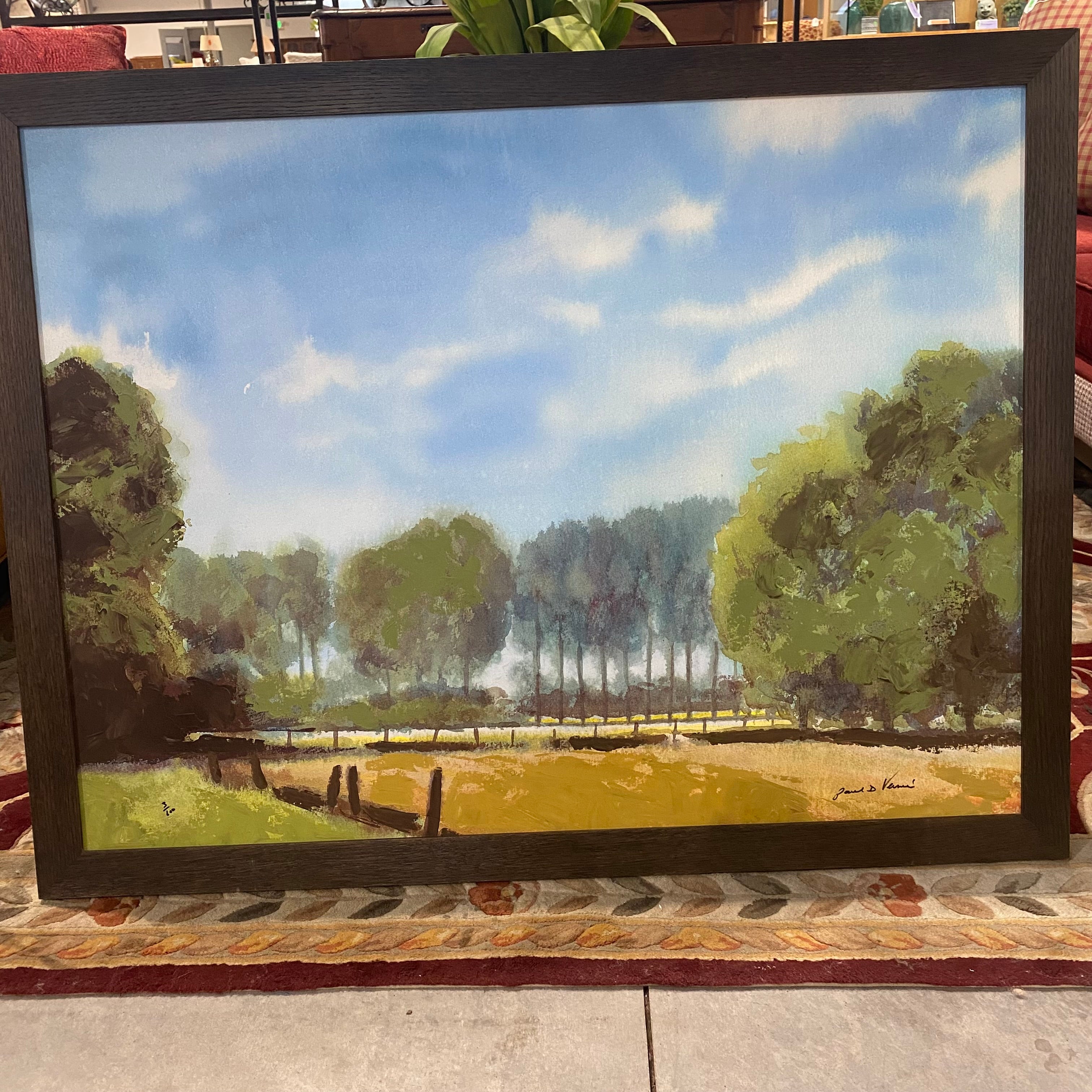 Paul D. Vernes Landscape Oil on Canvas Numbered and Signed Wall Decor 44"x 33.5"