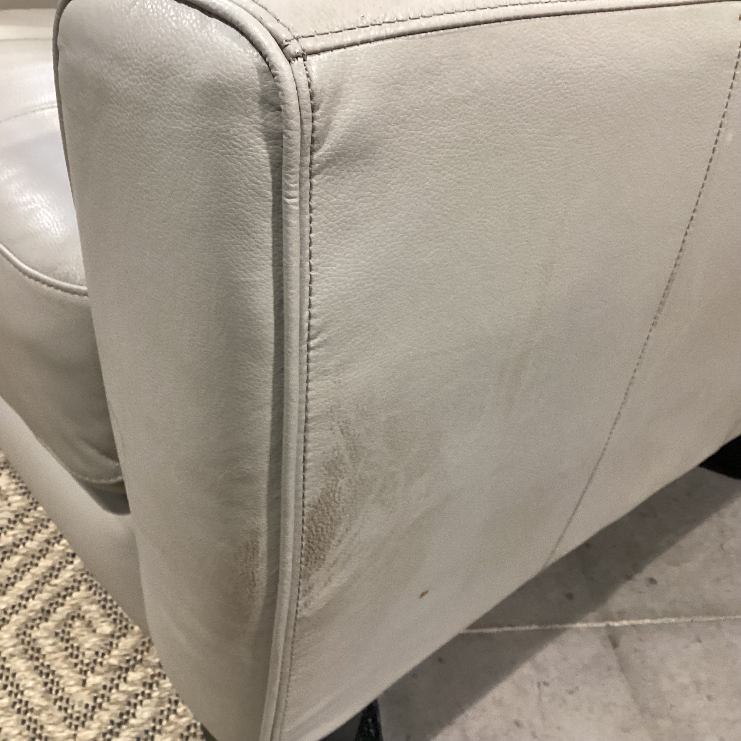 Grey Faux Leather Chair 38"x 36"x 36"