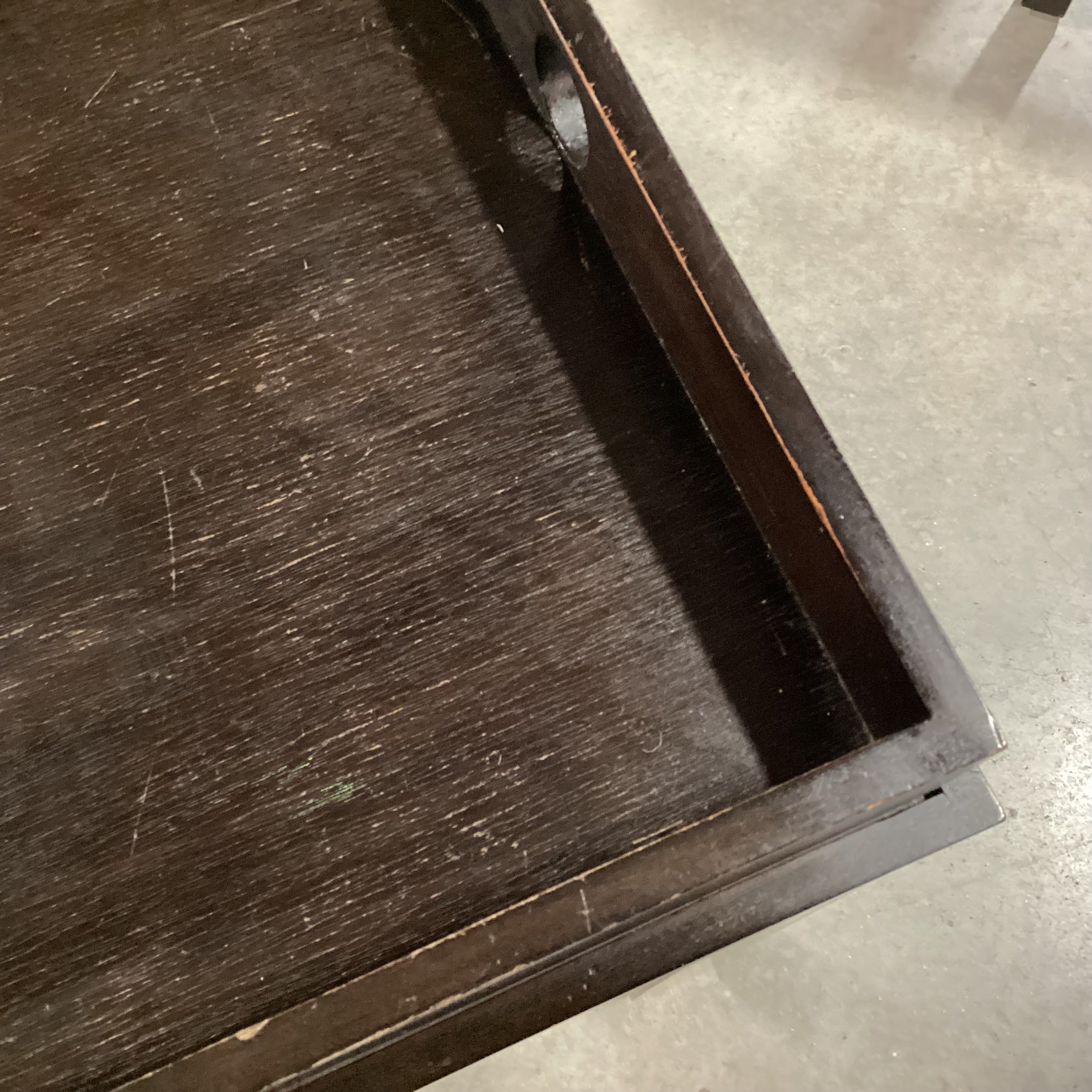 Dark Finish Wood Tray Top End Table 24"x 17"x 24.5"