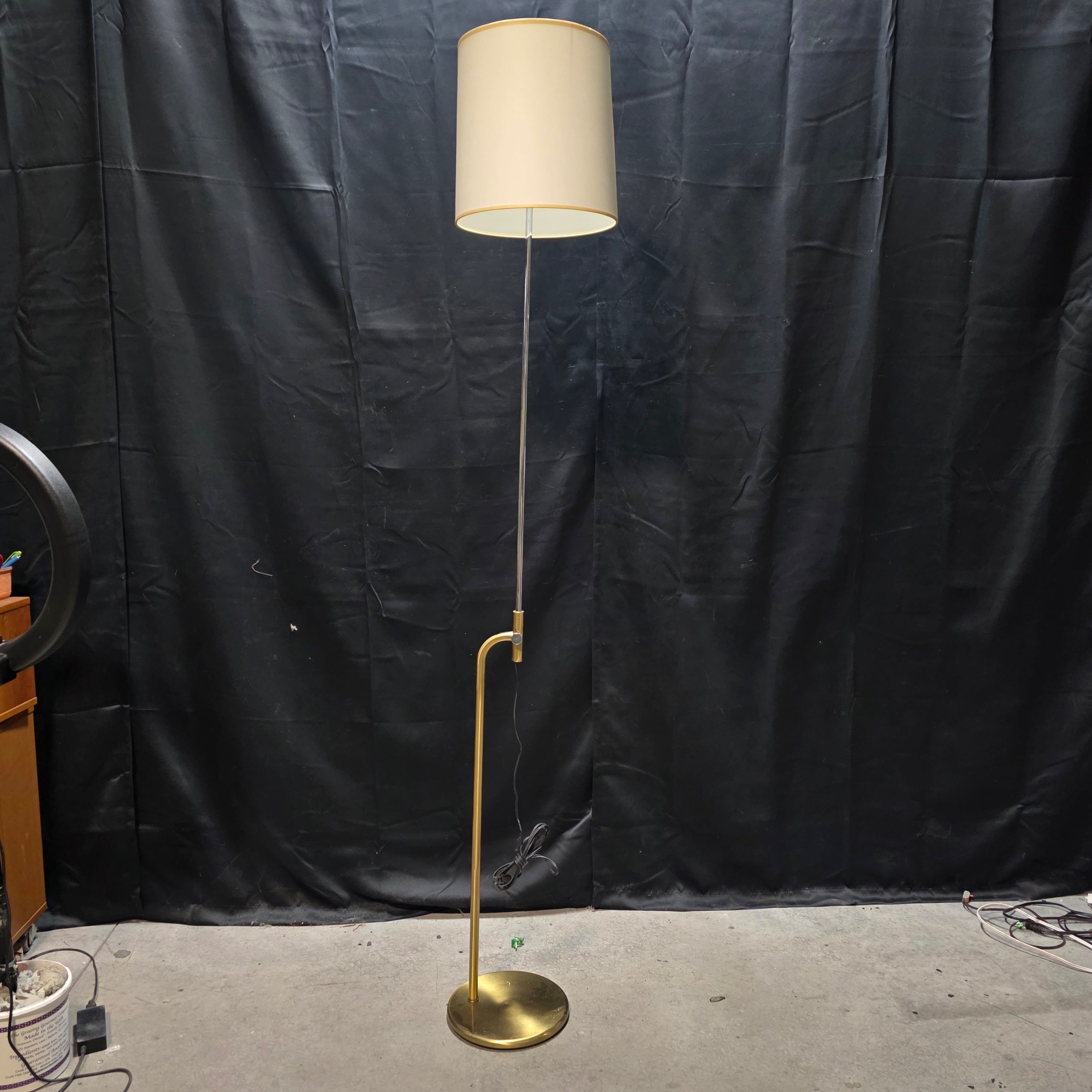 Vintage Mid Century Modernist Adjustable "Saxophone" Floor Lamp