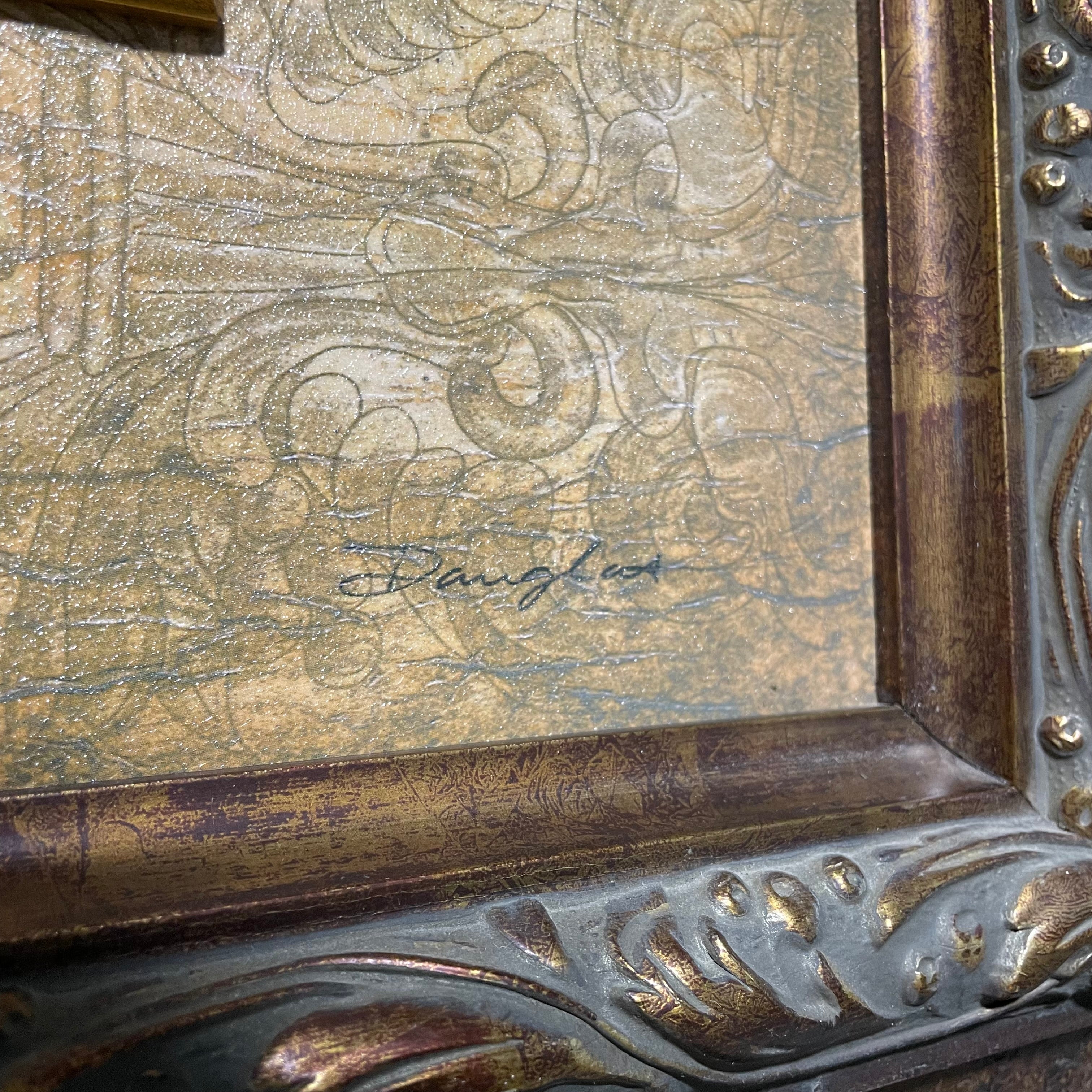 John Douglas "Eden XII" Giclee Print In Ornate Matting And Frame 34" x 34"