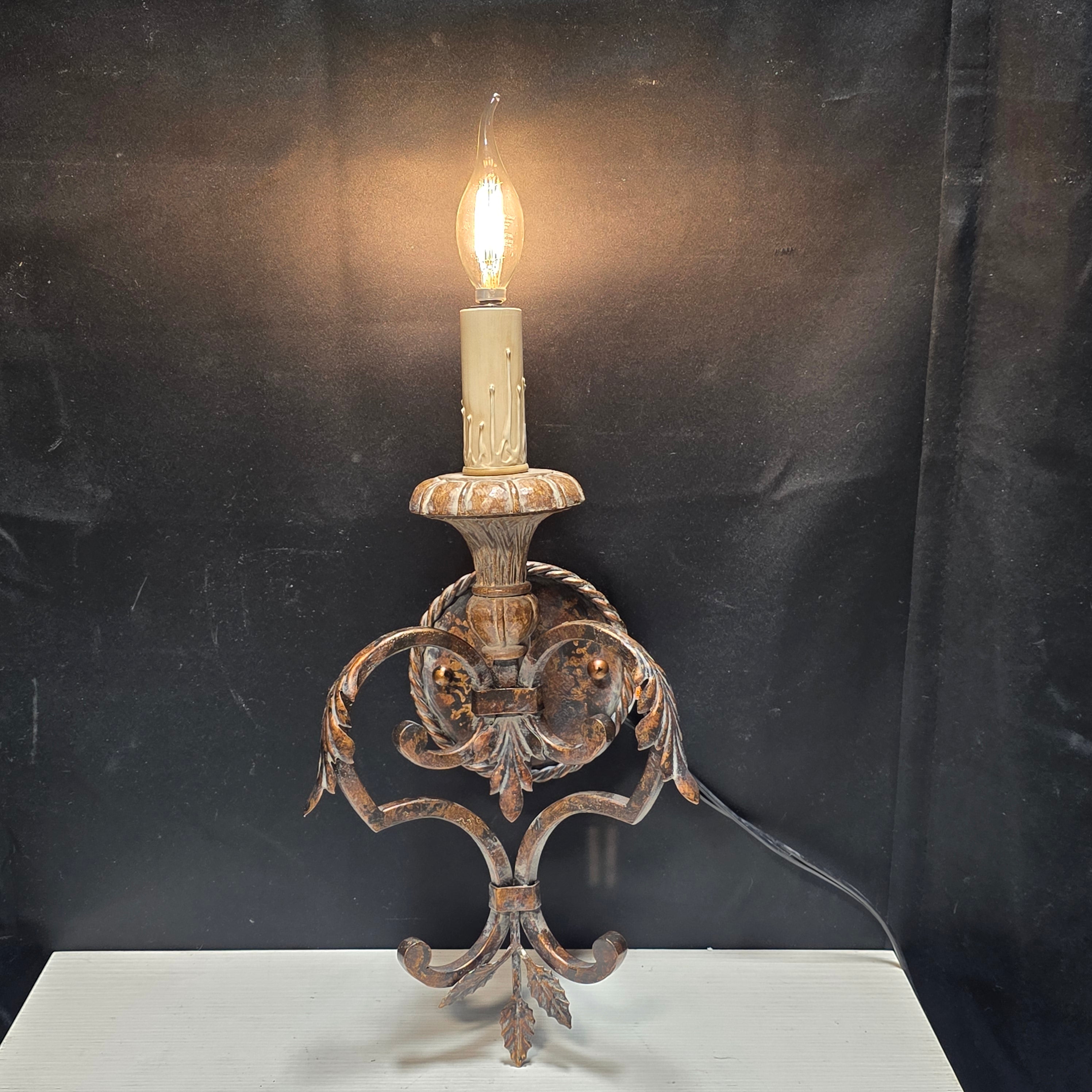 70's Vintage Spanish Revival Candlestick Sconce 8"x7"x16"