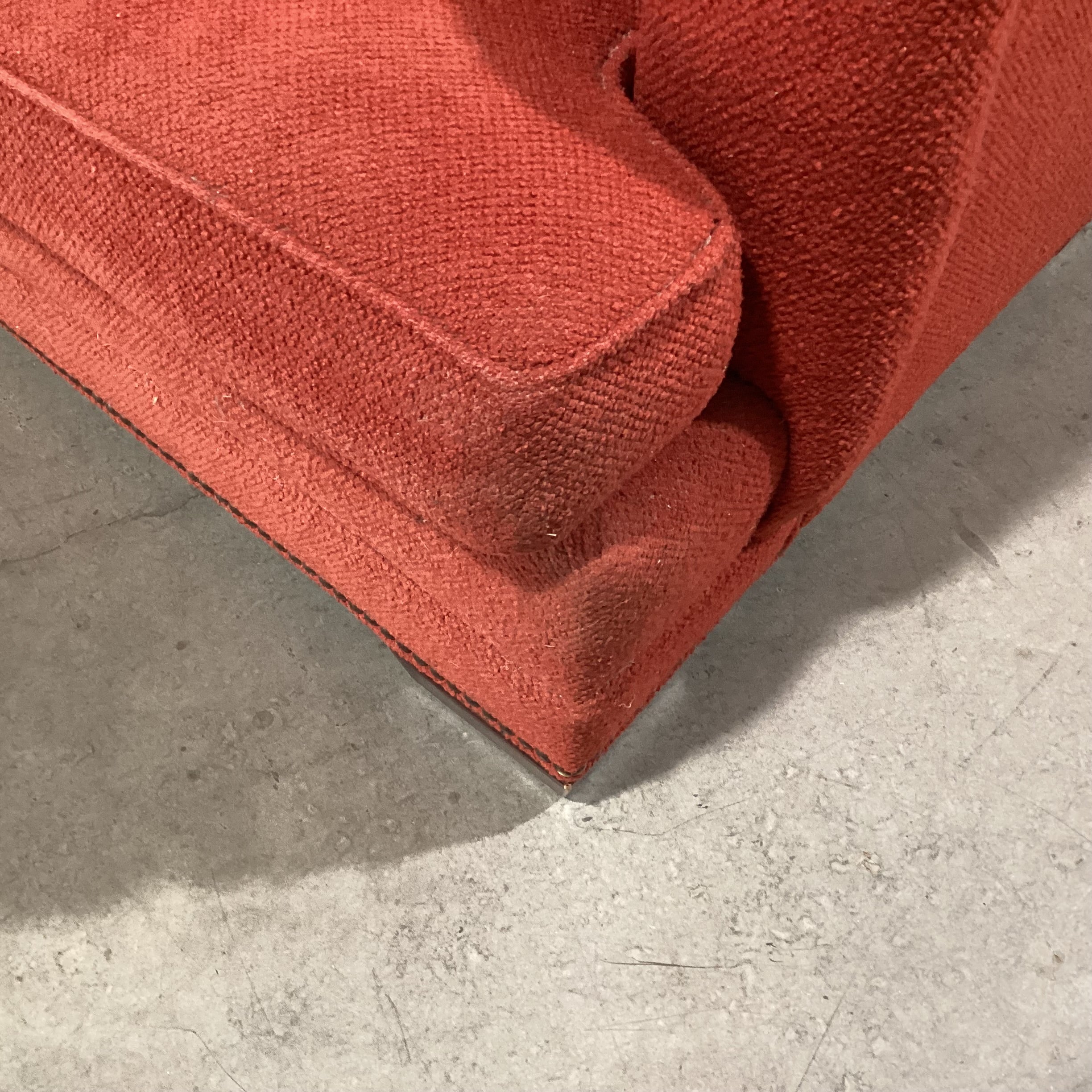 Stanford Furniture Red Boucle Nailhead Down Mix Sofa 90"x 41"x 37"