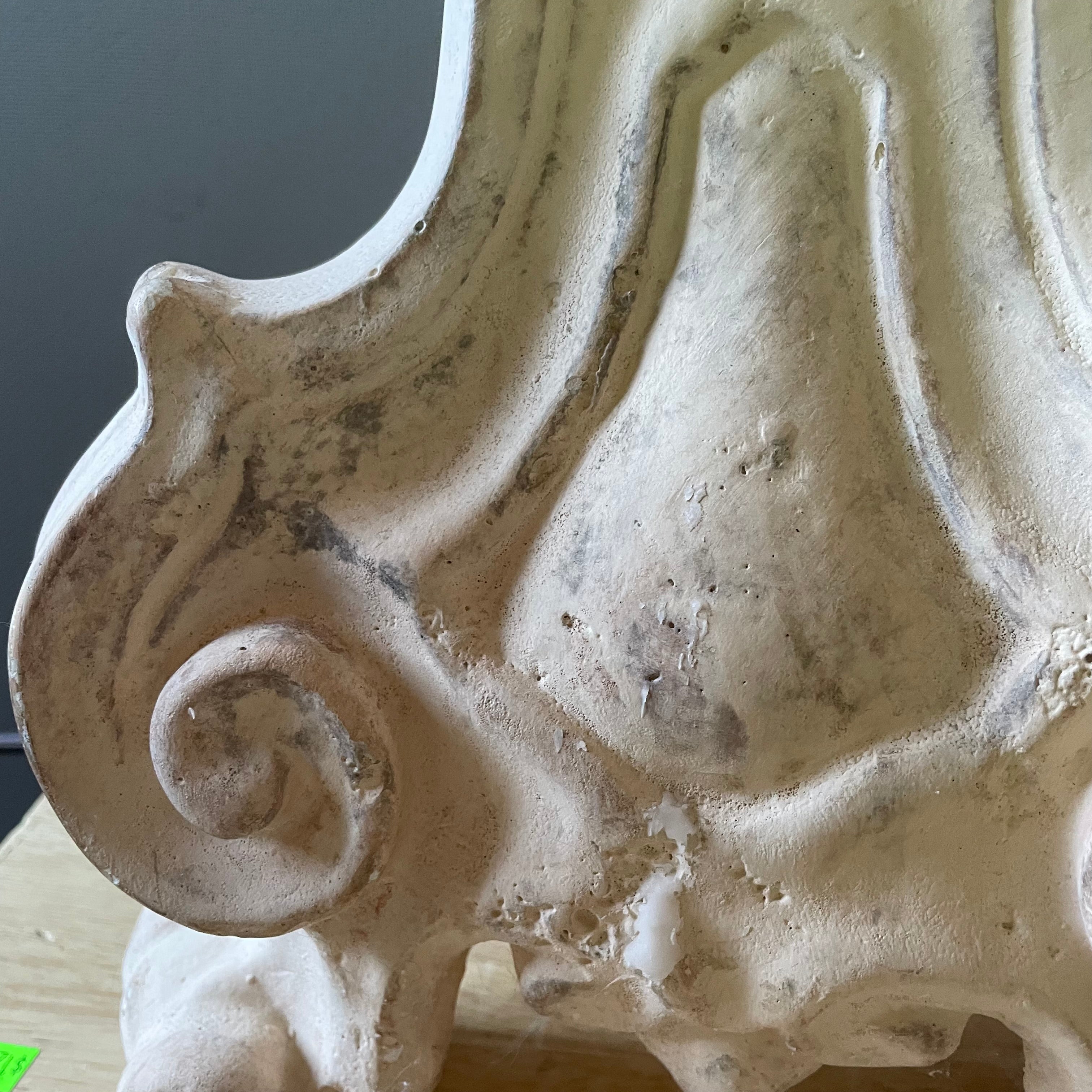 Vintage Baroque Style Composite Floor Candlesticks, Pair, 9.5"x 32"