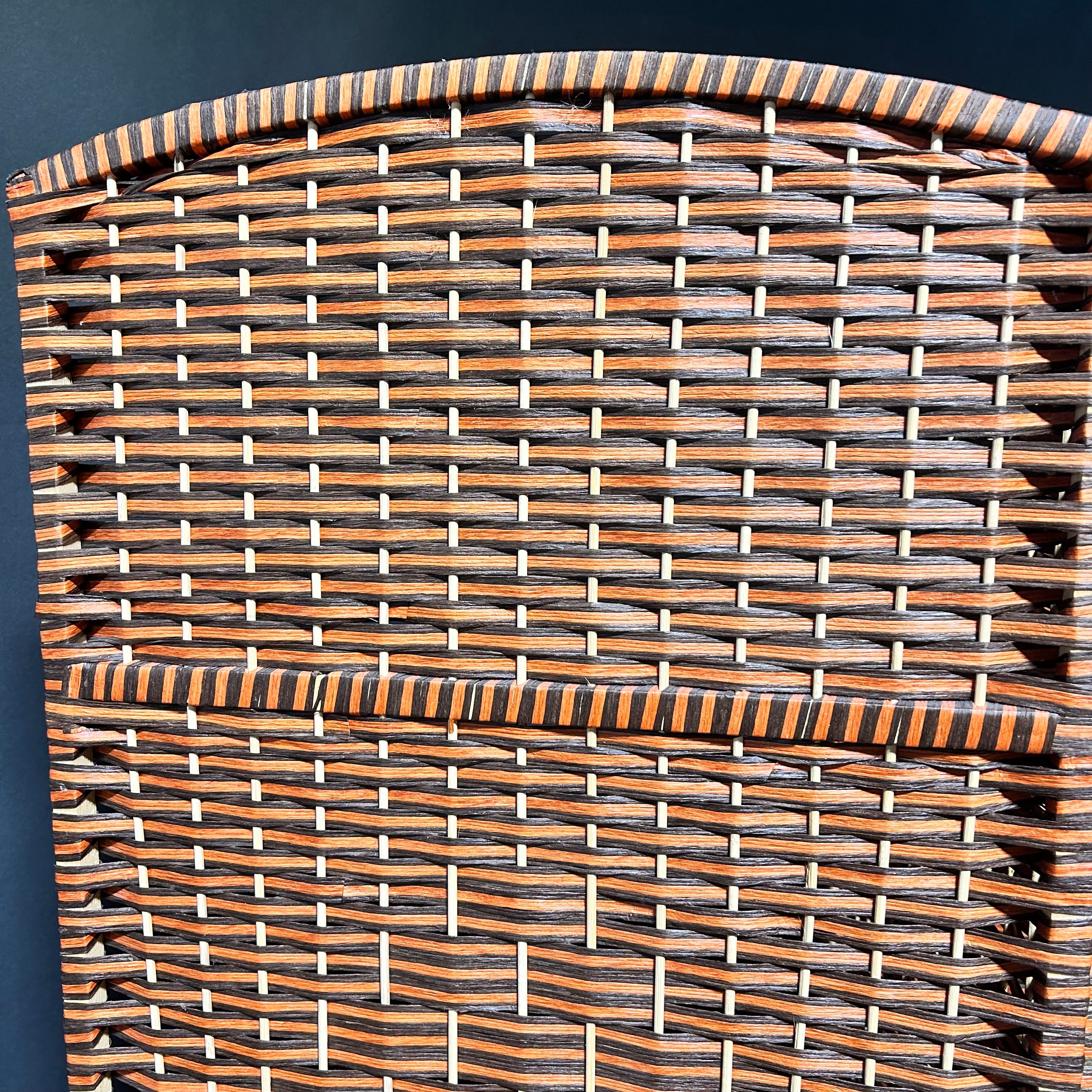 4 Panel Orange And Brown Weave Fiber Privacy Screen 89"x 72.5"